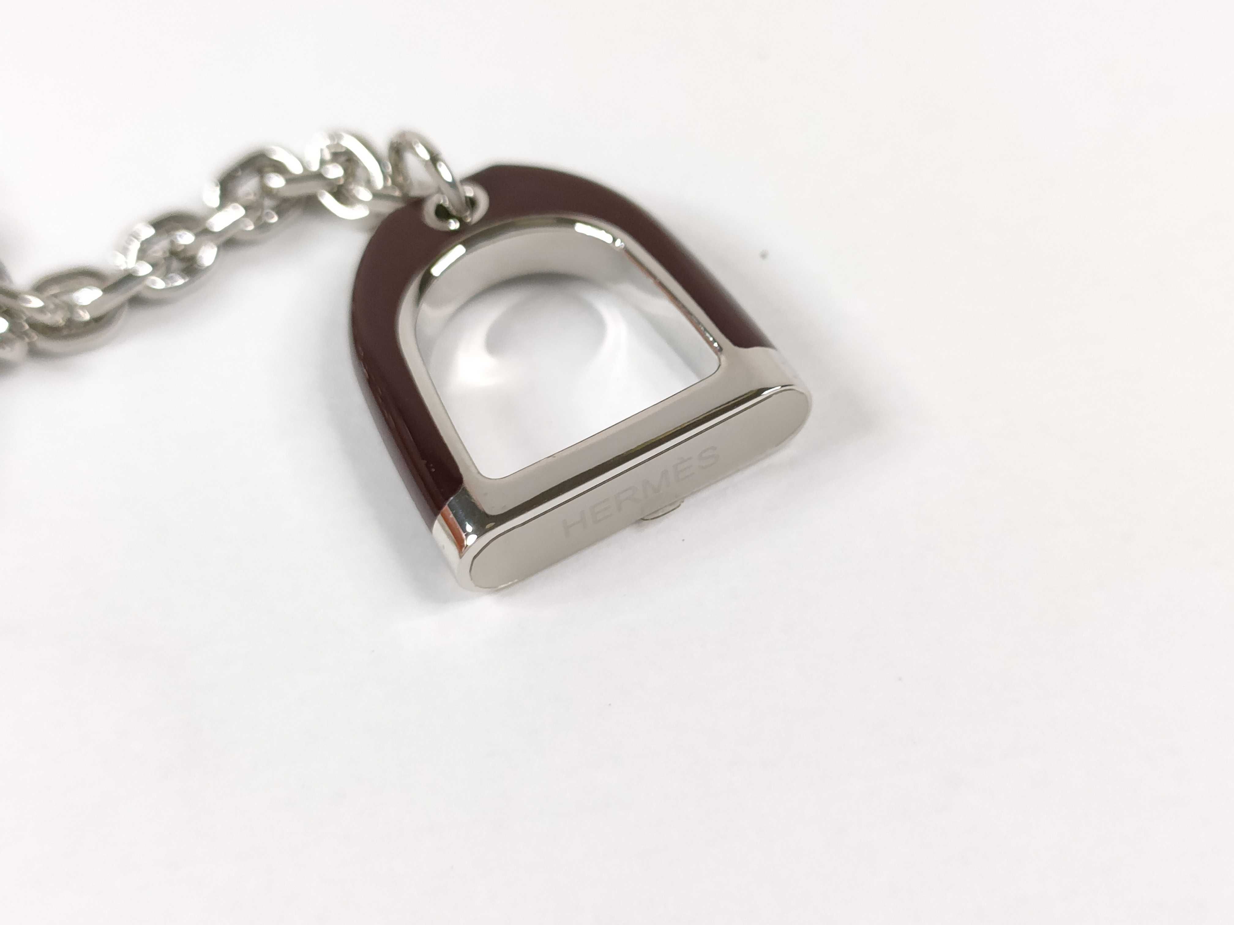 Etrier Necklace, Glycine x Bordeaux, Silver Hardware, Unused. — view 5