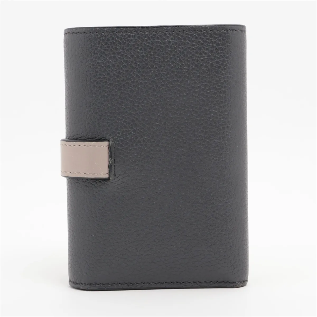 Anagram Small Vertical Wallet Leather Compact Wallet Dark Gray — view 2