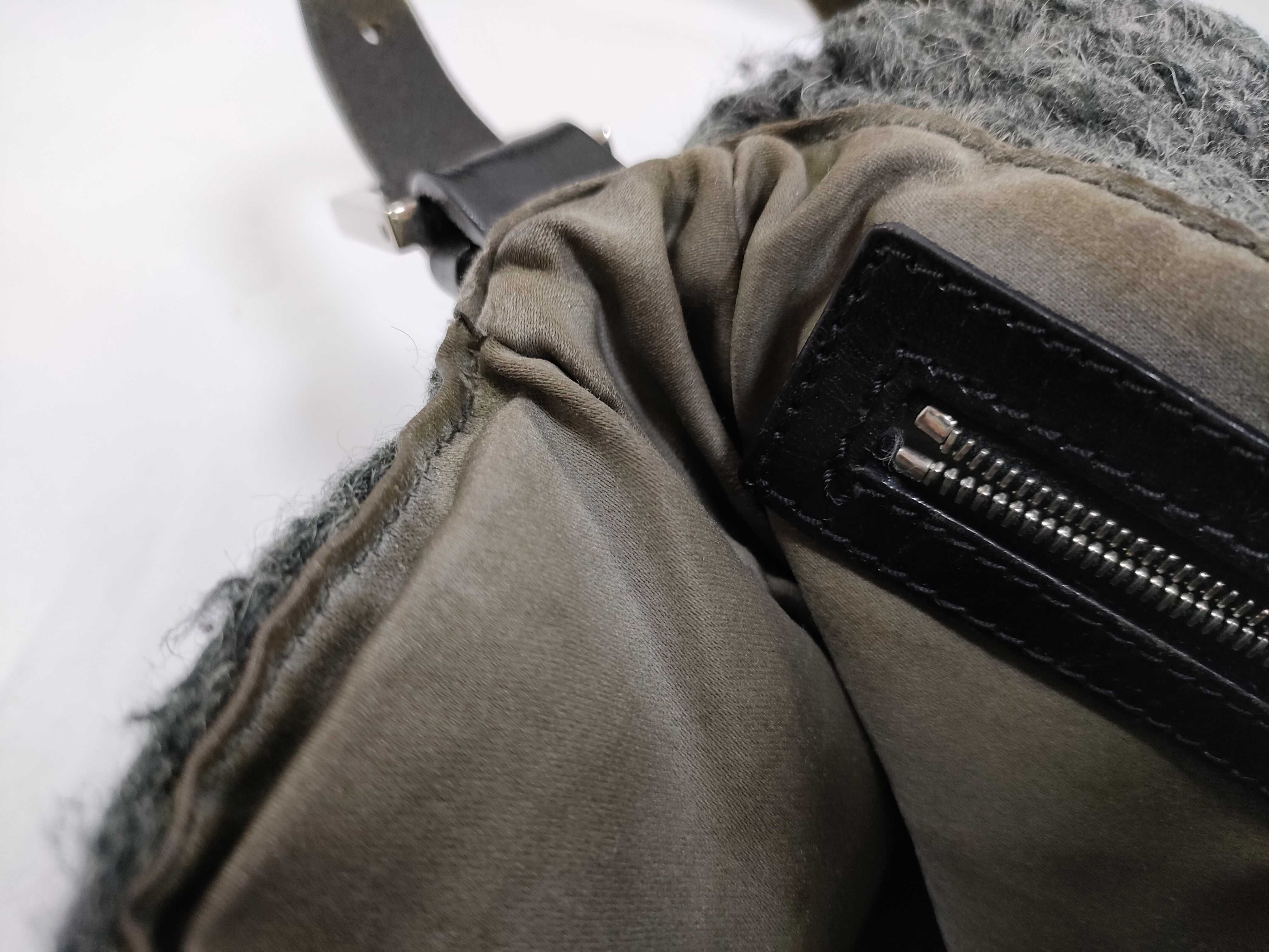 Mamma Fendi Mamma Bucket Shoulder Bag, Wool, Gray Shoulder Bag — view 11