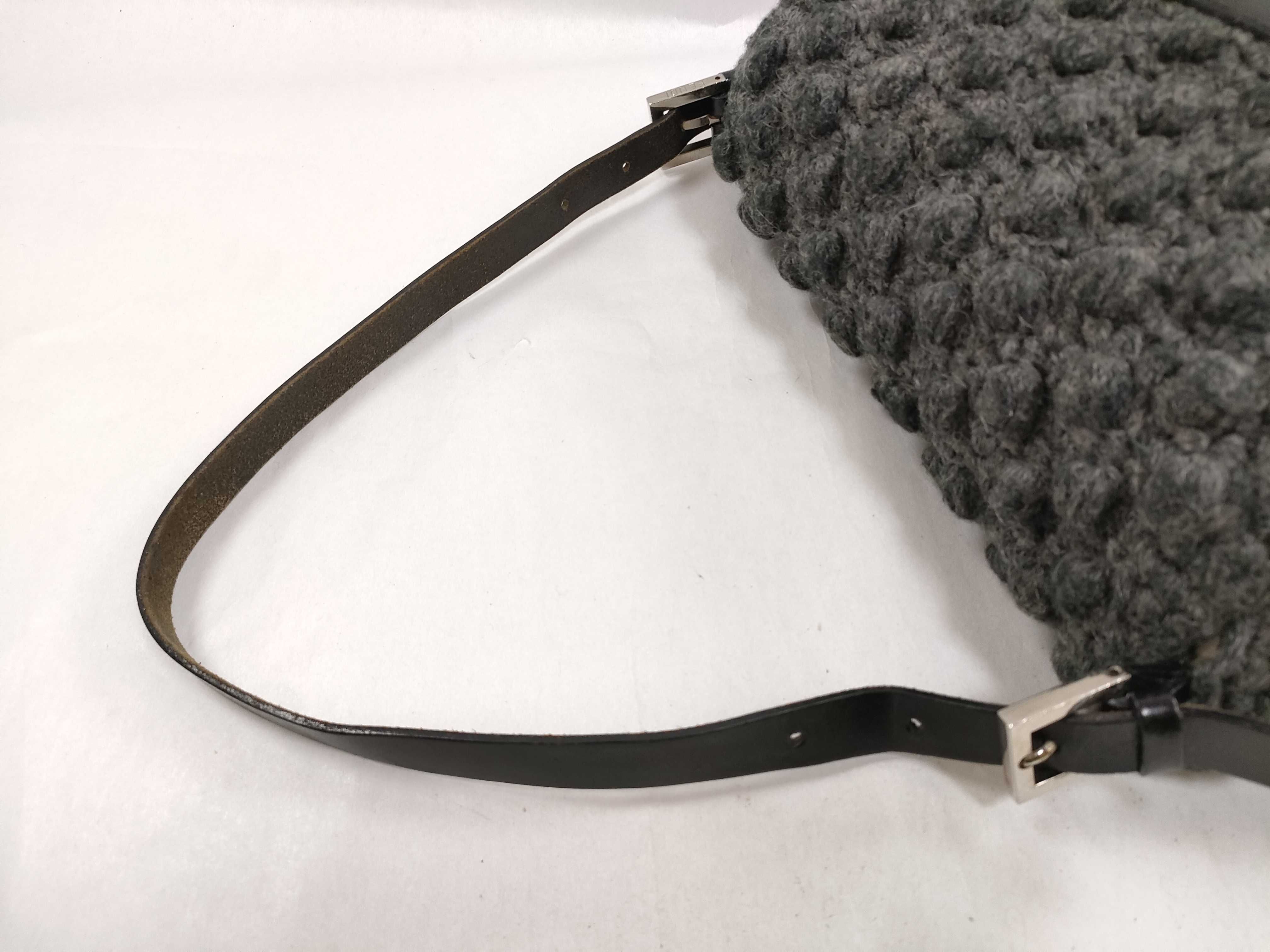 Mamma Fendi Mamma Bucket Shoulder Bag, Wool, Gray Shoulder Bag — view 3
