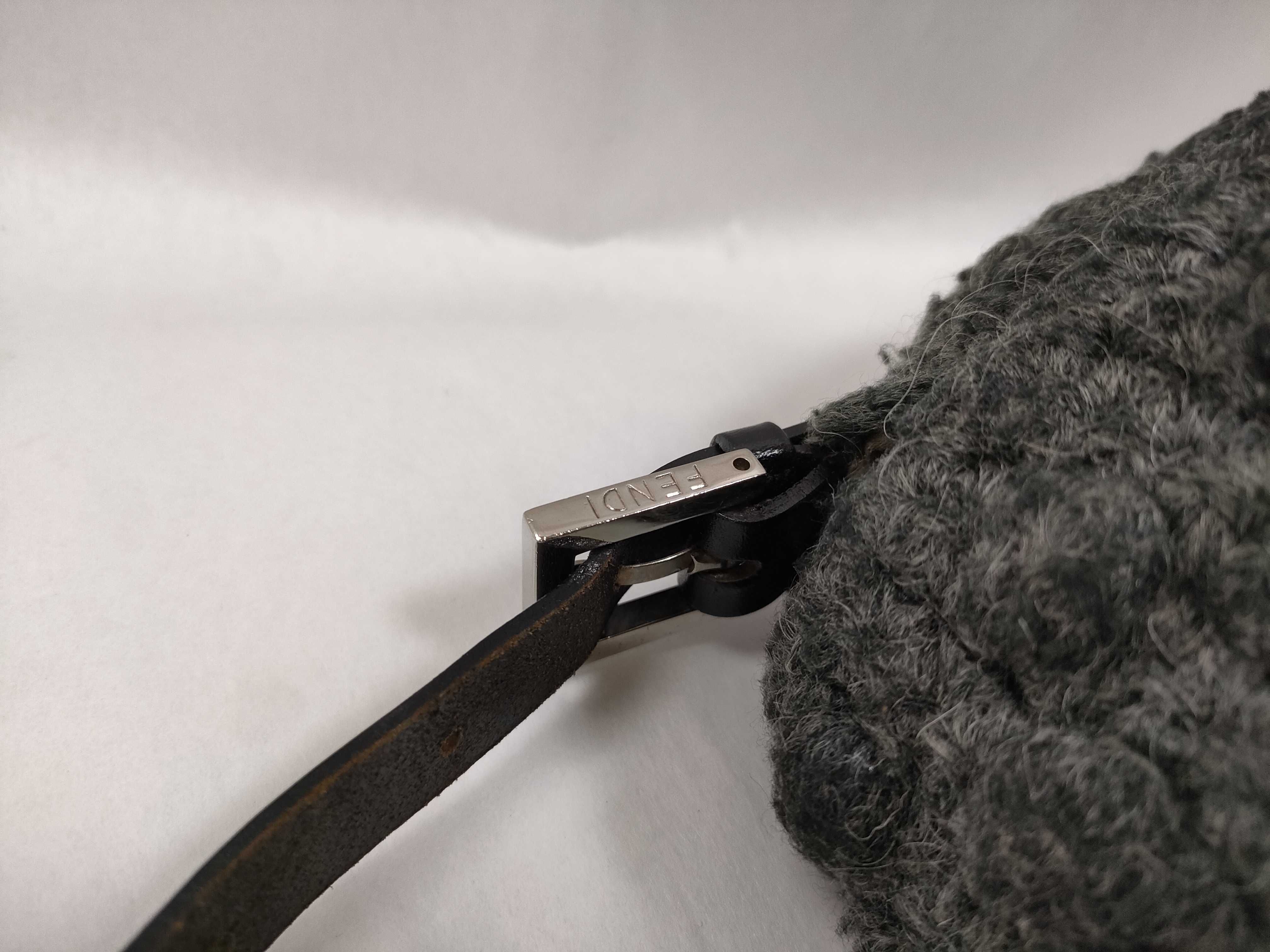 Mamma Fendi Mamma Bucket Shoulder Bag, Wool, Gray Shoulder Bag — view 5