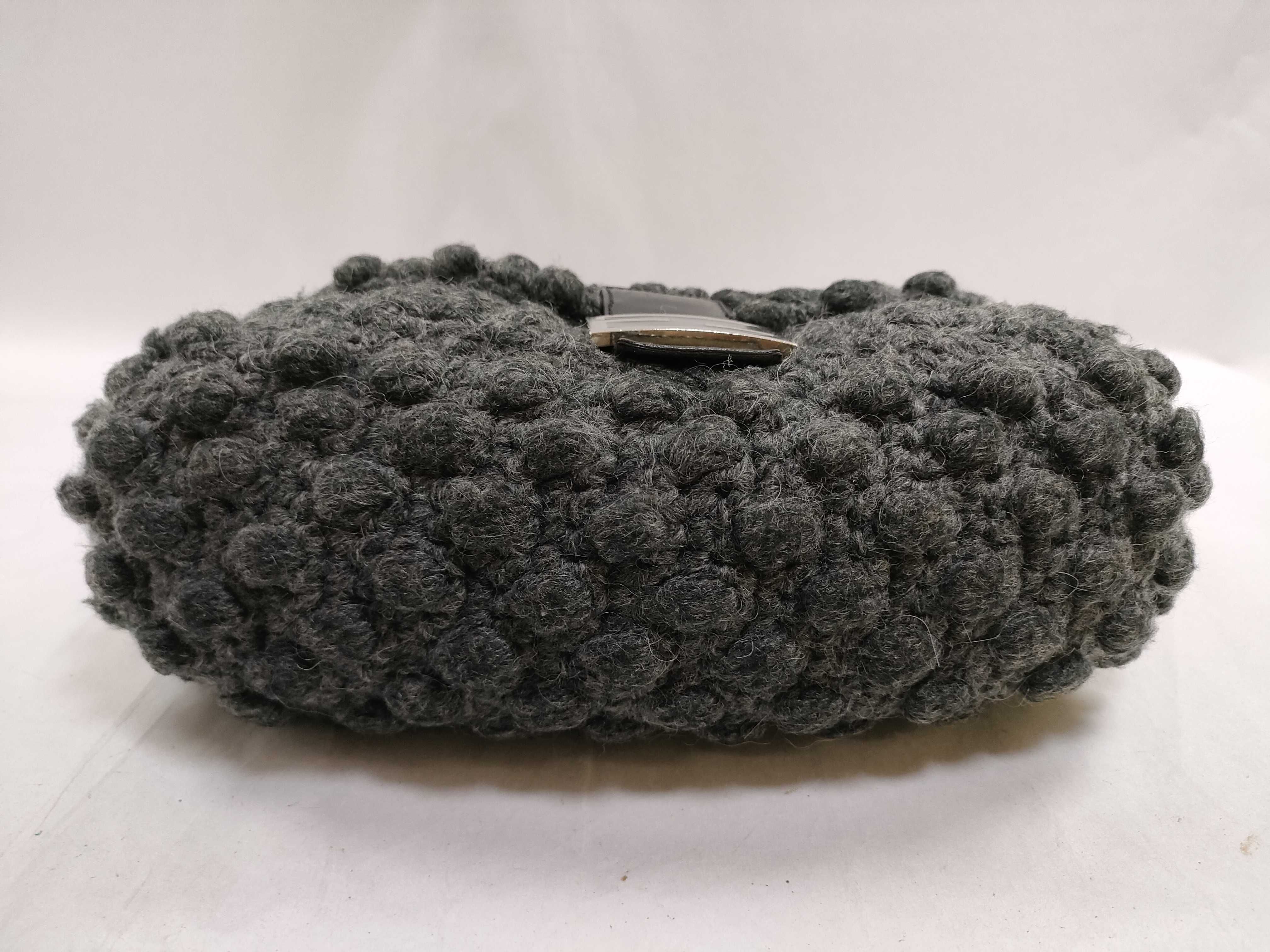 Mamma Fendi Mamma Bucket Shoulder Bag, Wool, Gray Shoulder Bag — view 7
