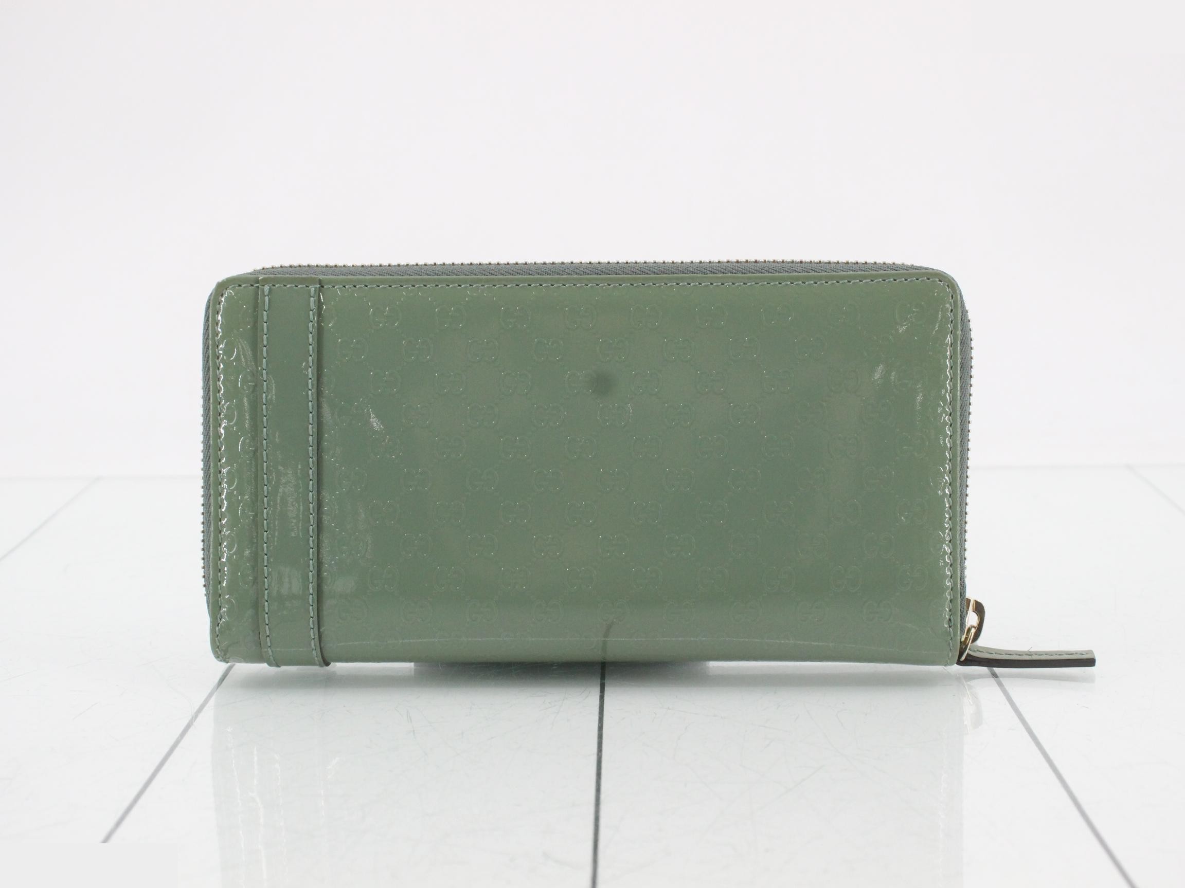 Microguccissima enamel round zipper long wallet — view 2