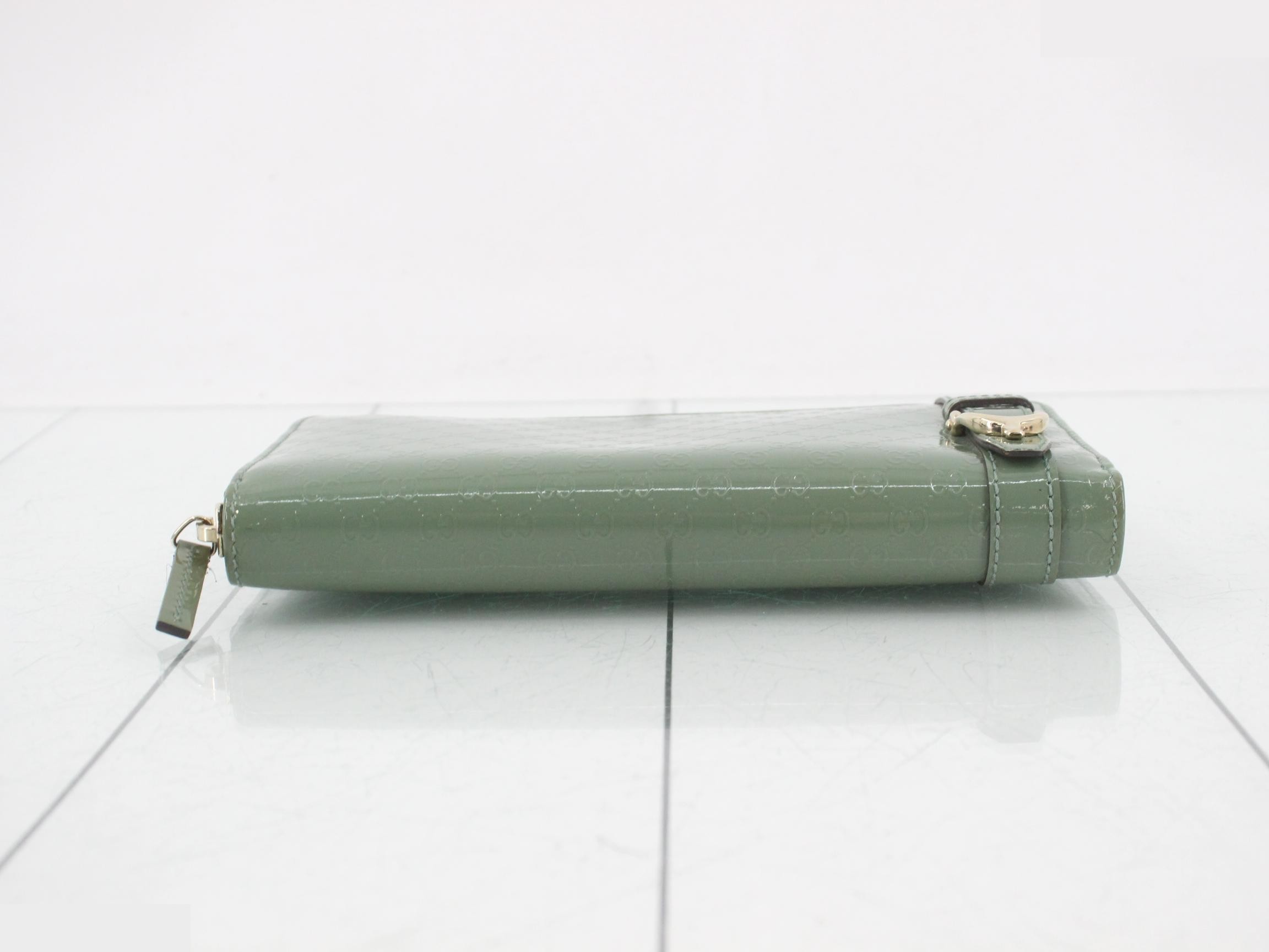 Microguccissima enamel round zipper long wallet — view 3