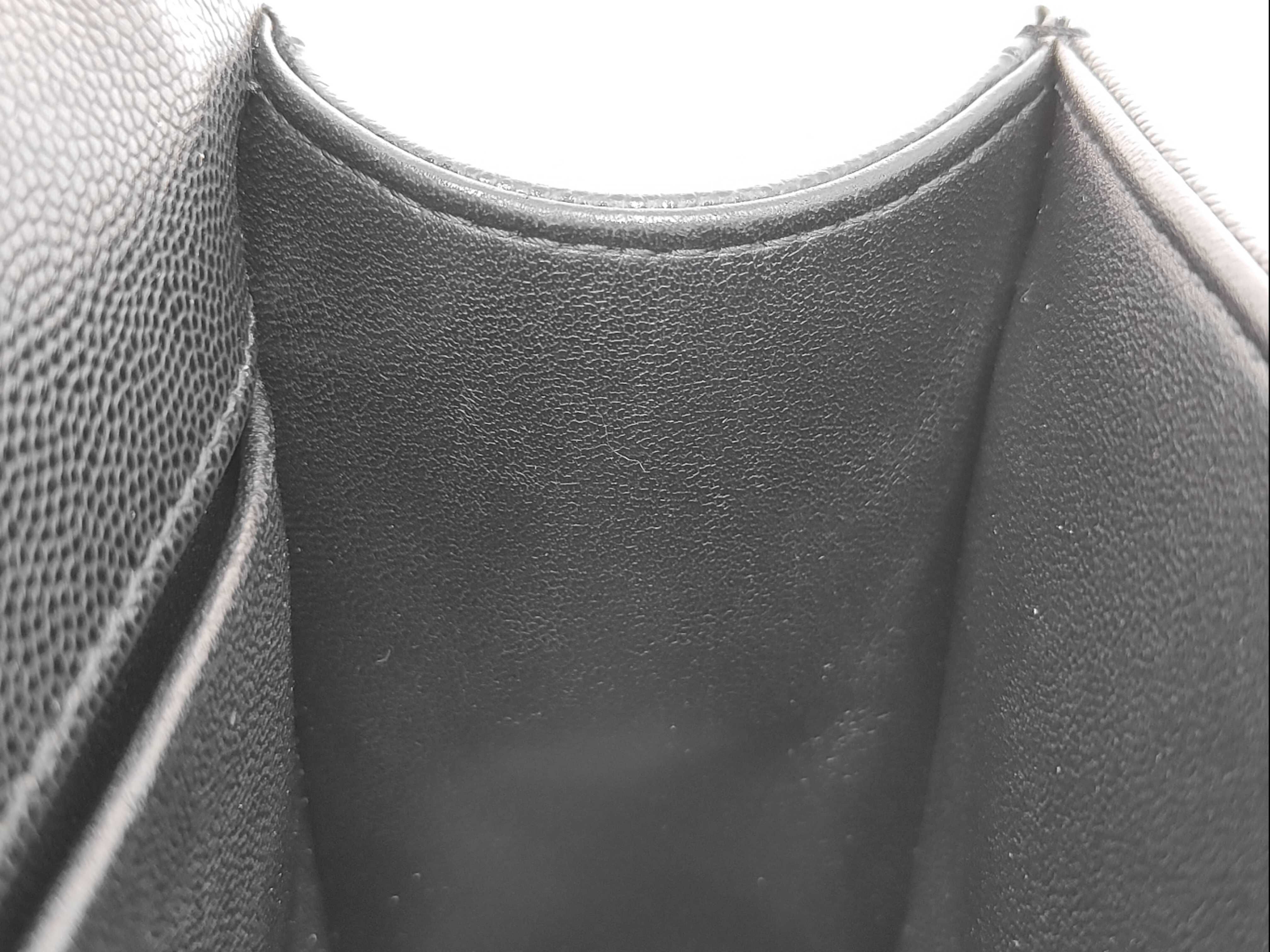 Caviar Skin Matelassé Boy Chanel Black Shoulder Bag — view 14