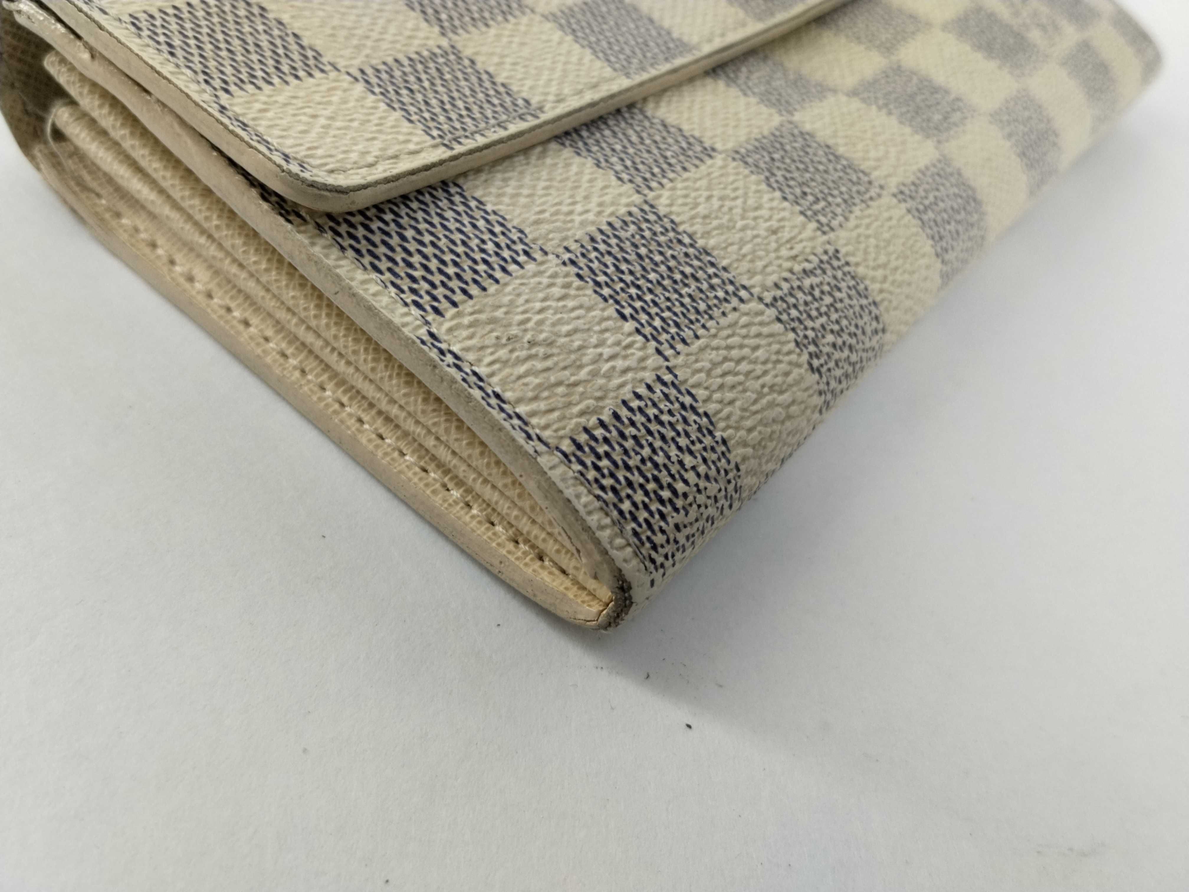 Damier Azur Louis Vuitton Damier Azur Portefeuille Sarah Long Wallet N61735 CA5008 Wallet — view 3