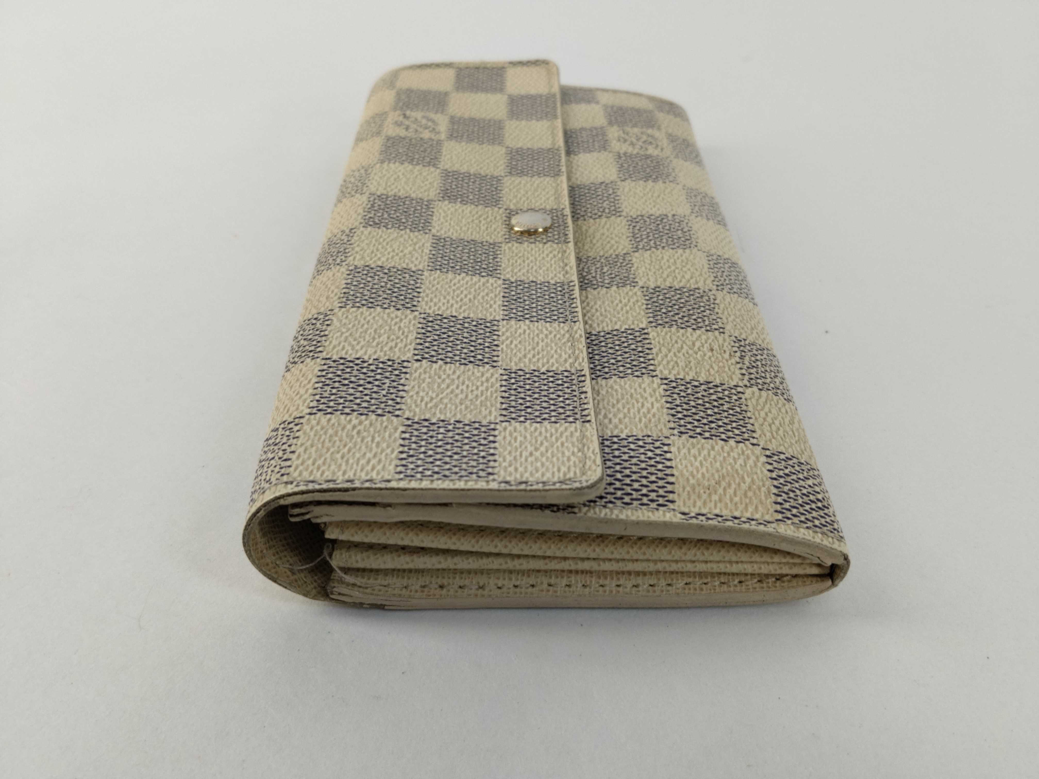 Damier Azur Louis Vuitton Damier Azur Portefeuille Sarah Long Wallet N61735 CA5008 Wallet — view 4