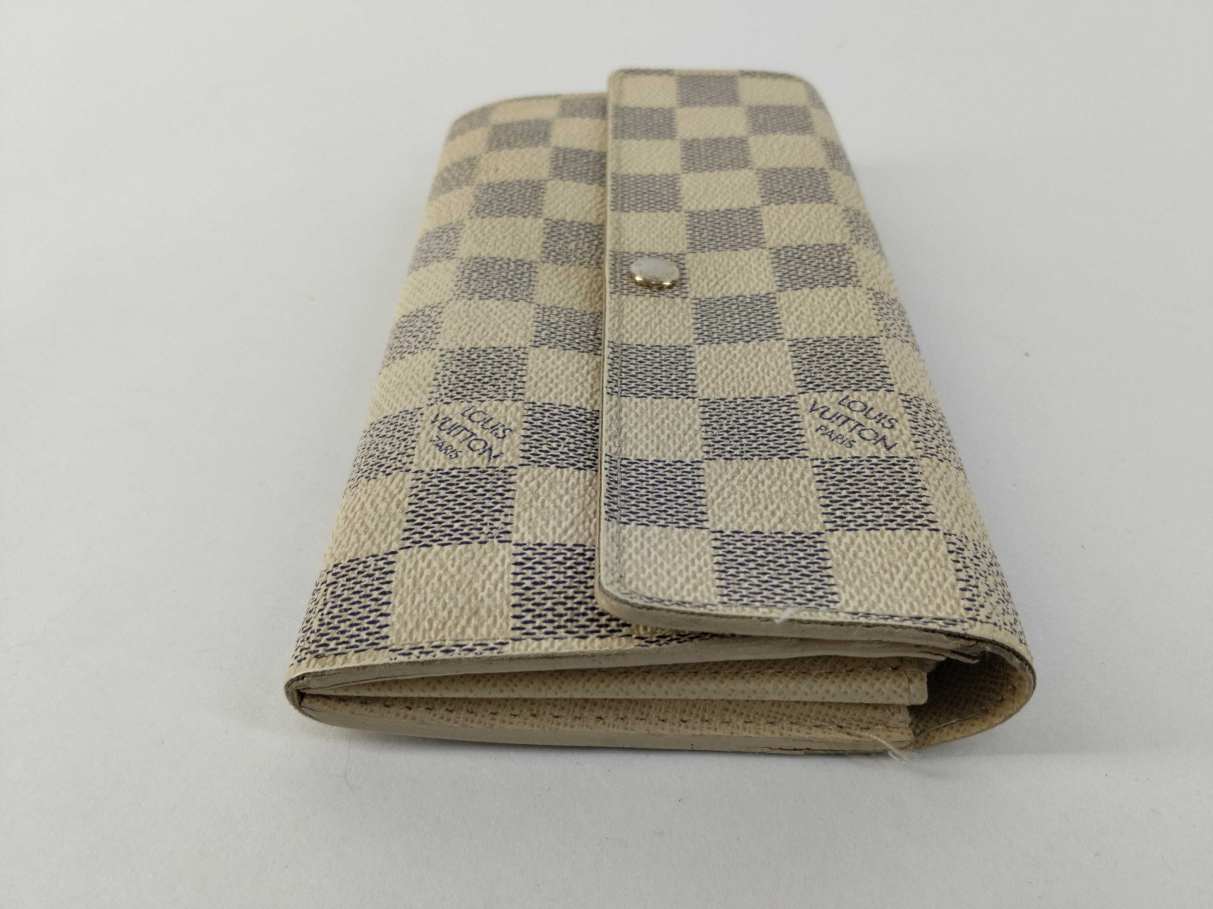 Damier Azur Louis Vuitton Damier Azur Portefeuille Sarah Long Wallet N61735 CA5008 Wallet — view 6