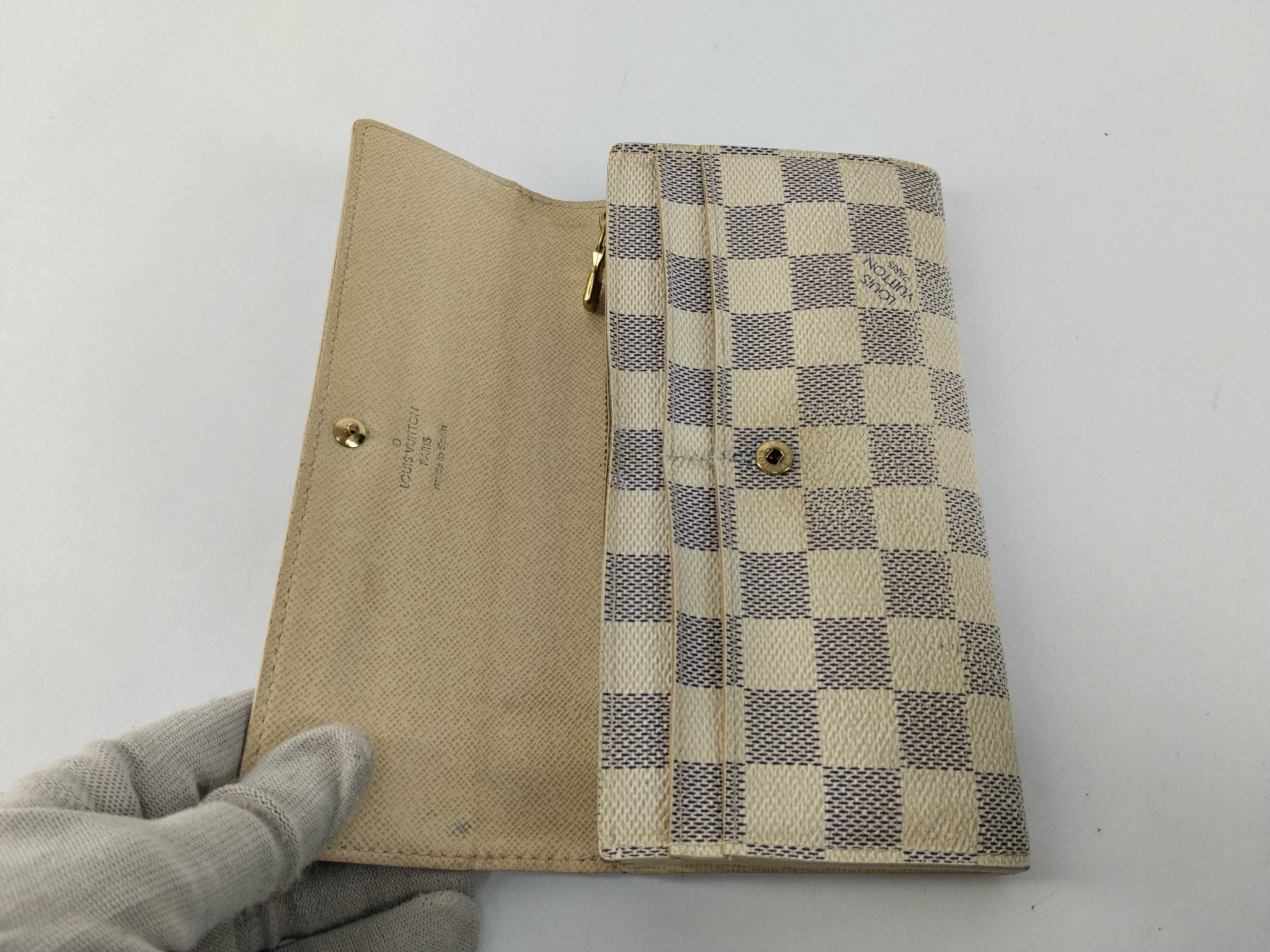Damier Azur Louis Vuitton Damier Azur Portefeuille Sarah Long Wallet N61735 CA5008 Wallet — view 10