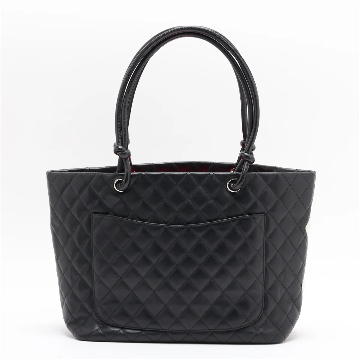 Cambon Line Lambskin Tote Bag, Black with Silver Hardware, 9238631, Series 9 — view 2