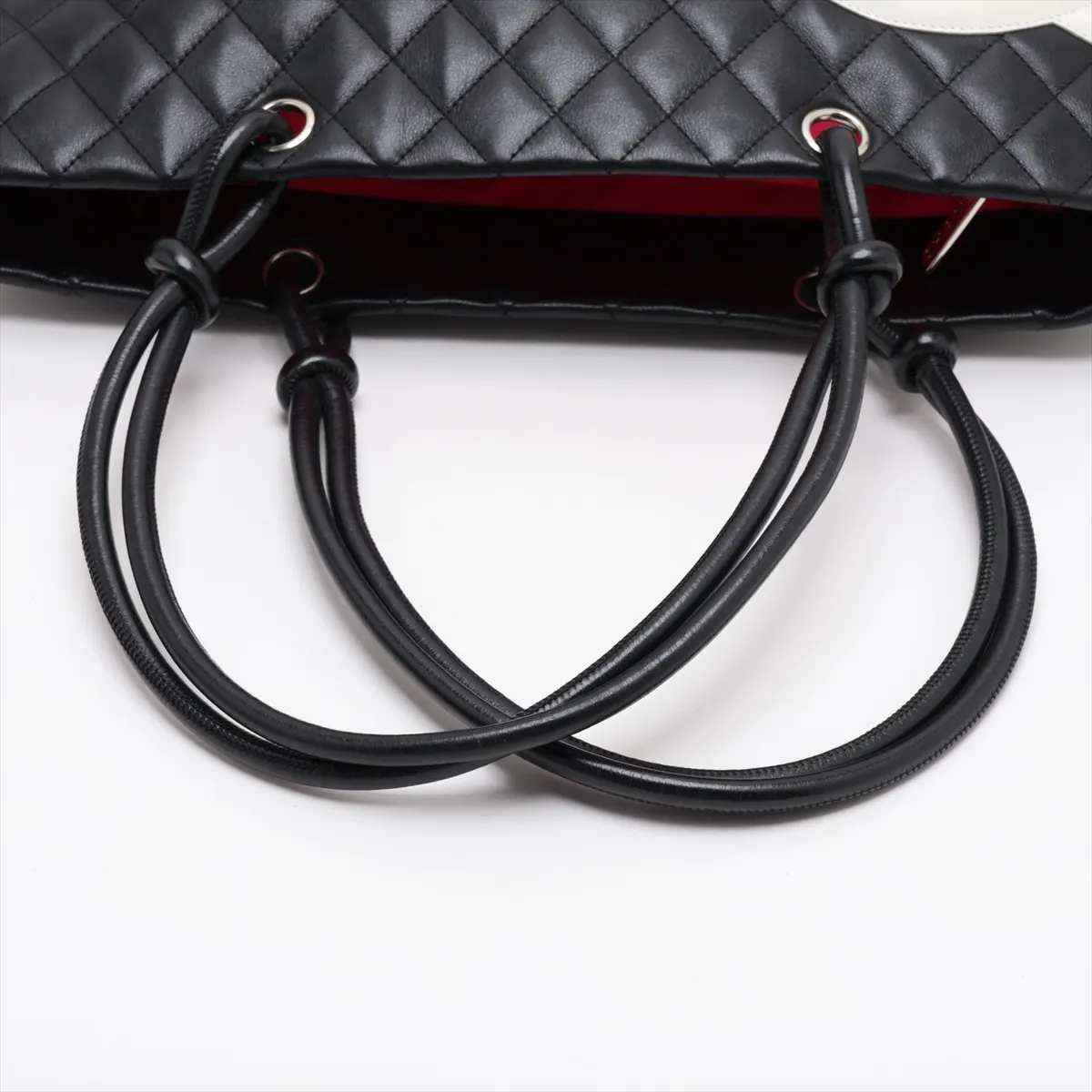 Cambon Line Lambskin Tote Bag, Black with Silver Hardware, 9238631, Series 9 — view 5
