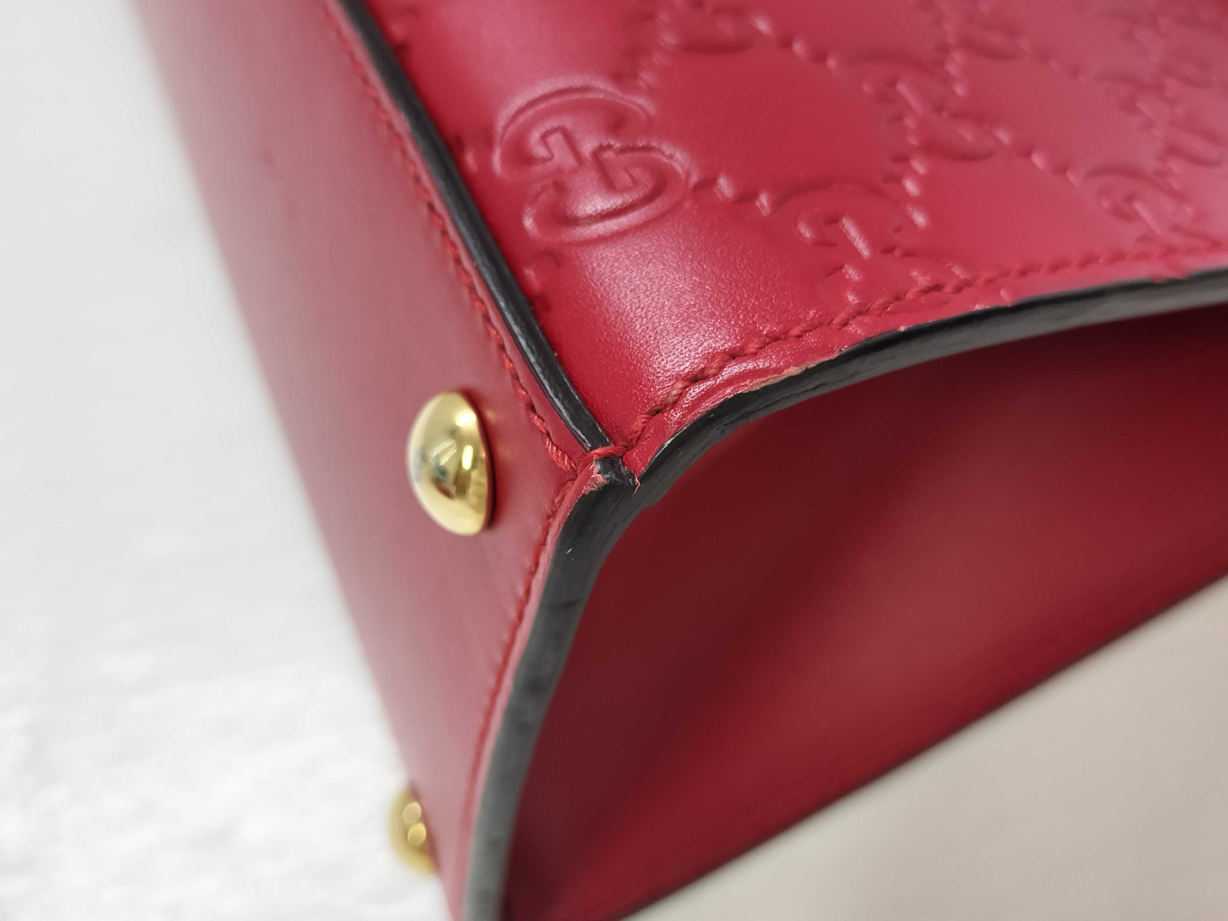 Guccissima DU- Guccissima Leather 2-Way Handbag Red 428208 Handbag — view 6