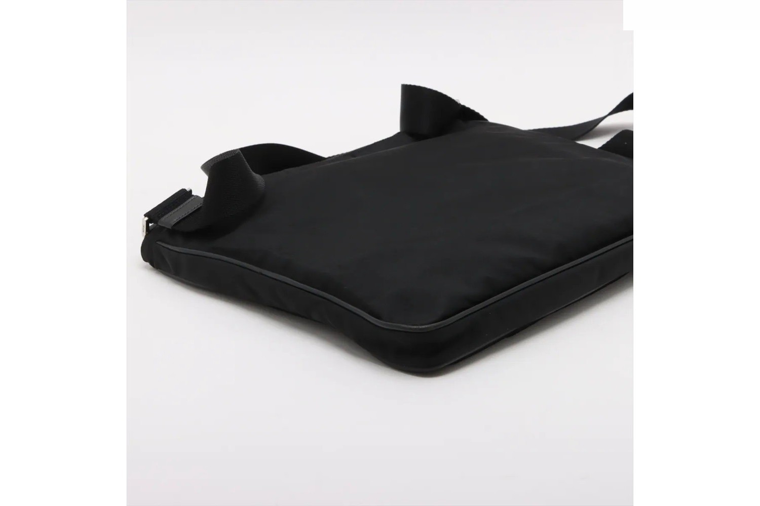 Tessuto Nylon Triangle Logo Leather Shoulder Bag — view 4