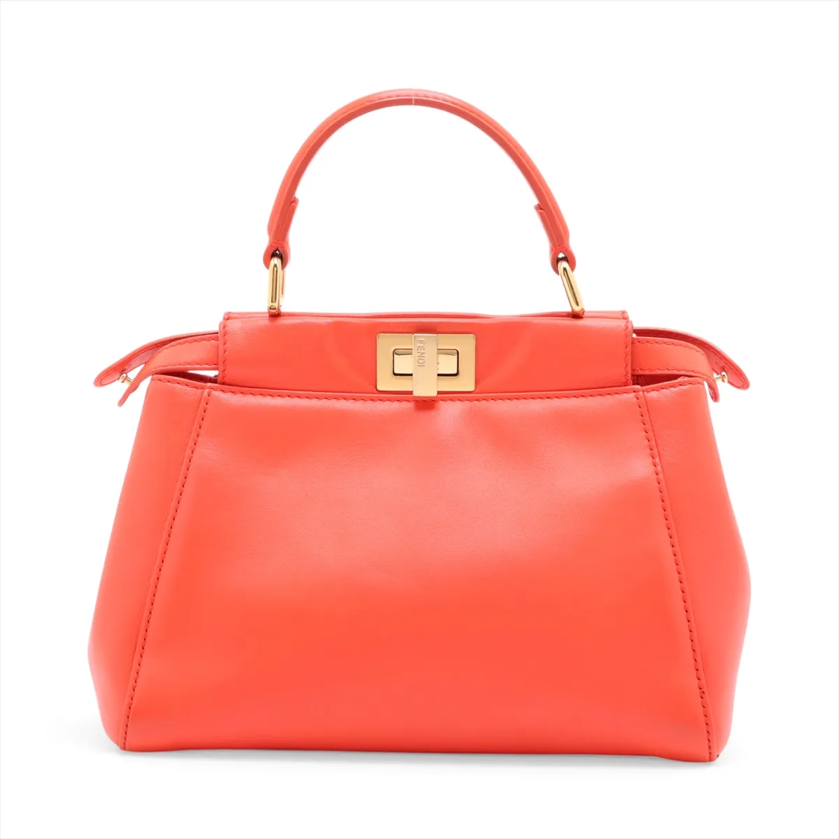 Mini Peekaboo Leather 2-Way Handbag, Orange, 8BN244 — view 2
