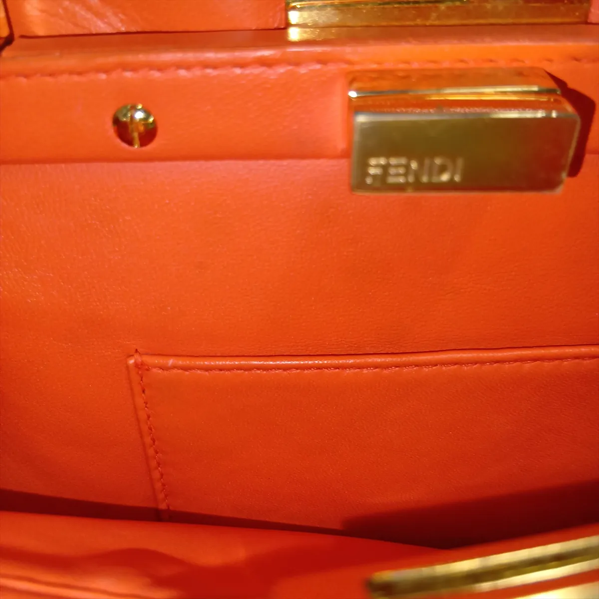 Mini Peekaboo Leather 2-Way Handbag, Orange, 8BN244 — view 14