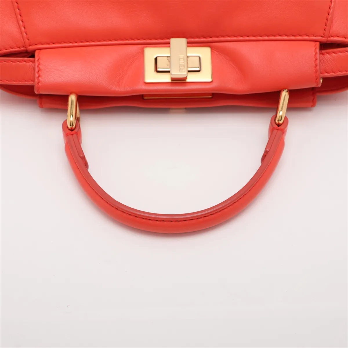 Mini Peekaboo Leather 2-Way Handbag, Orange, 8BN244 — view 5