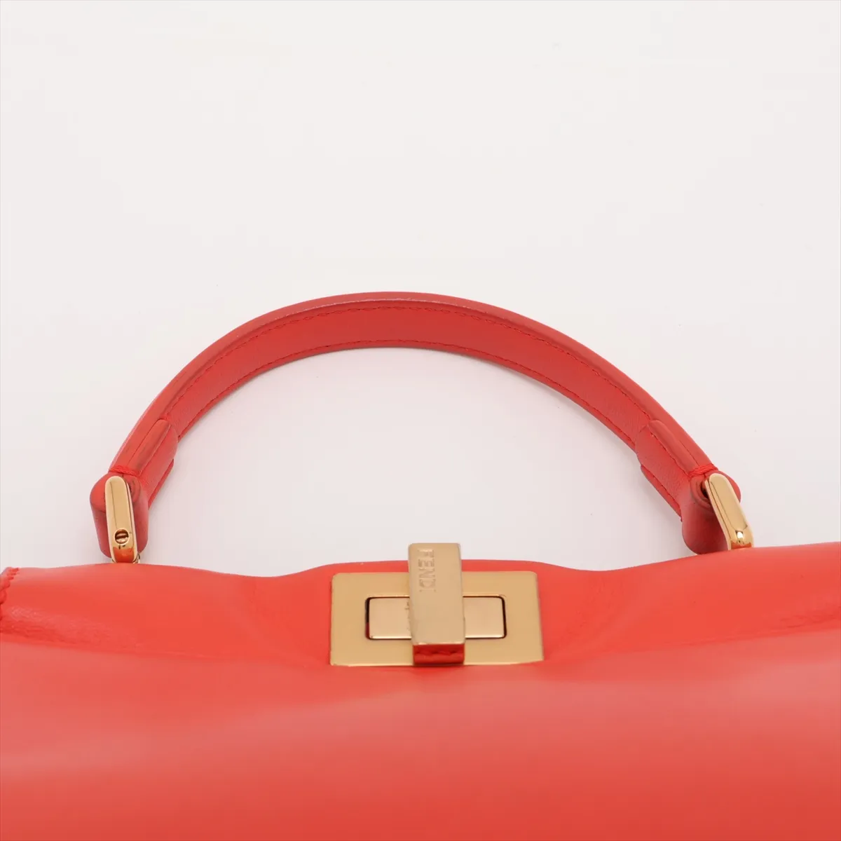 Mini Peekaboo Leather 2-Way Handbag, Orange, 8BN244 — view 6