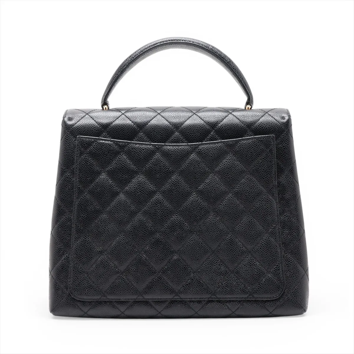 Matelassé Caviar Skin Handbag, Black with Gold Hardware, 7651037, Series 7, A12397 — view 2