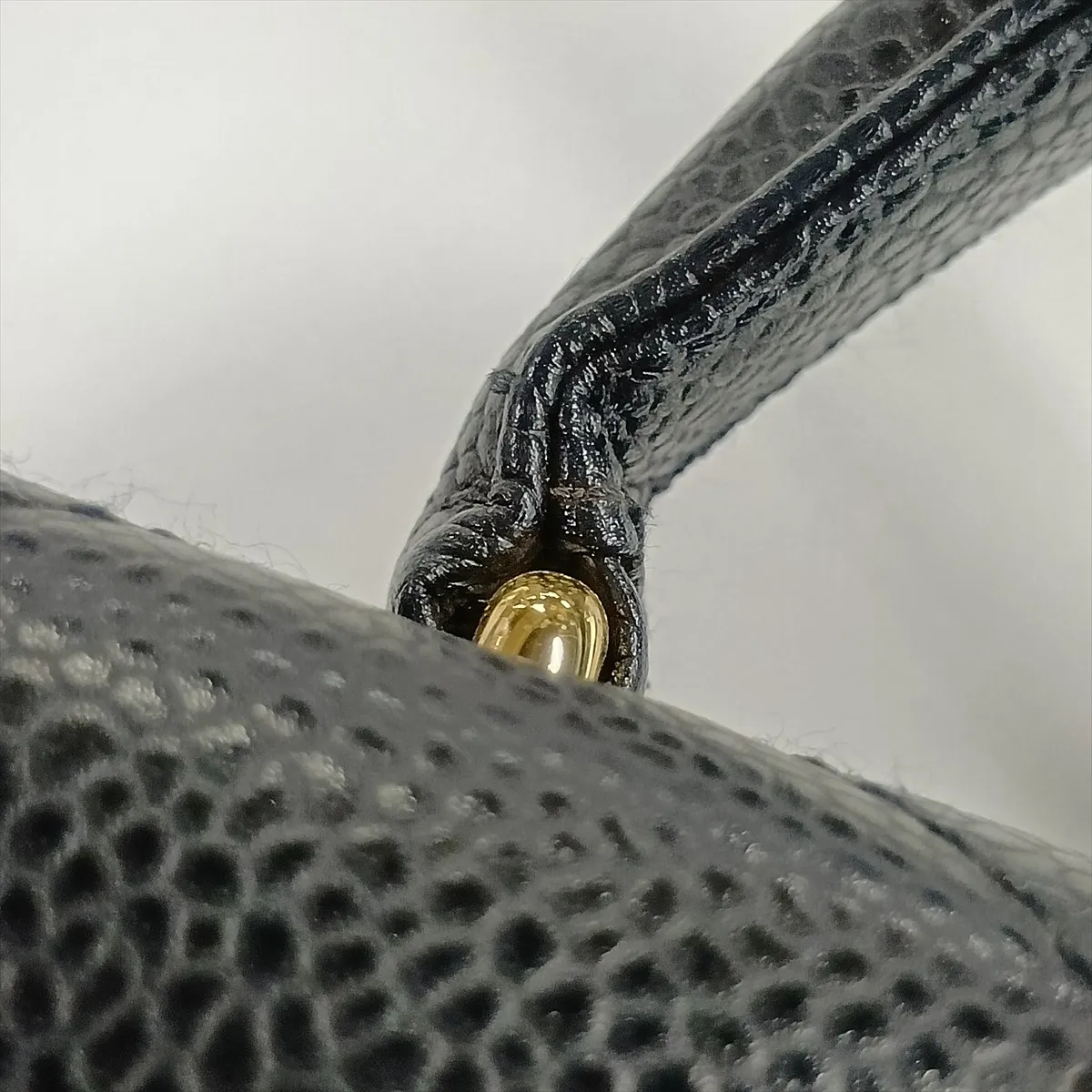 Matelassé Caviar Skin Handbag, Black with Gold Hardware, 7651037, Series 7, A12397 — view 12