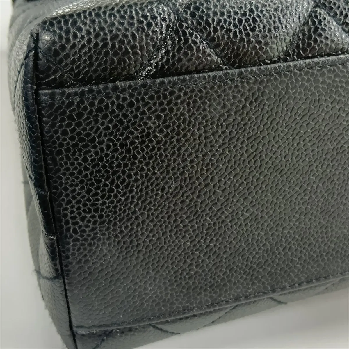 Matelassé Caviar Skin Handbag, Black with Gold Hardware, 7651037, Series 7, A12397 — view 15