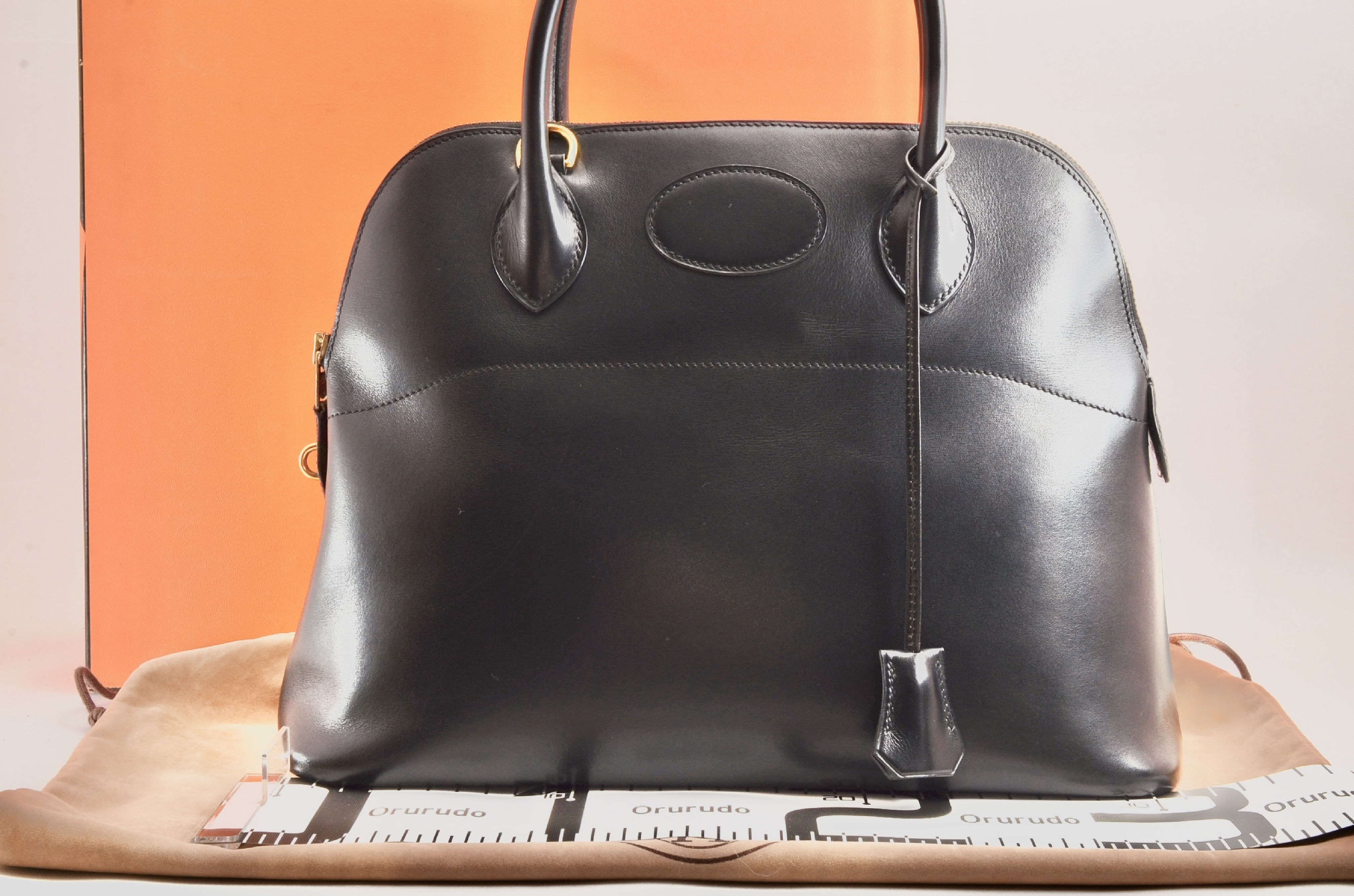 Bolide 31 Box Calf Leather, Black, with X Stamp, Handbag — view 2