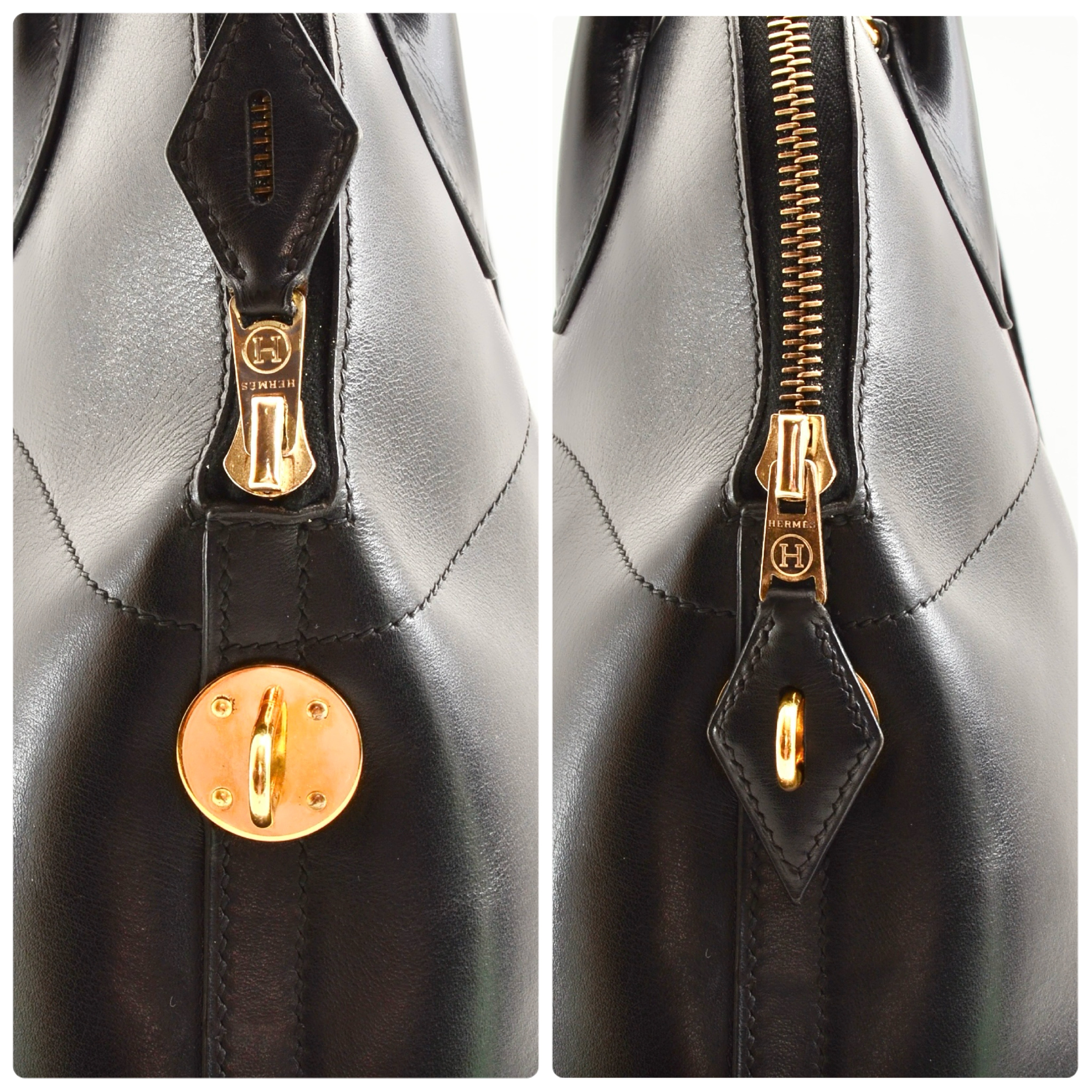 Bolide 31 Box Calf Leather, Black, with X Stamp, Handbag — view 5