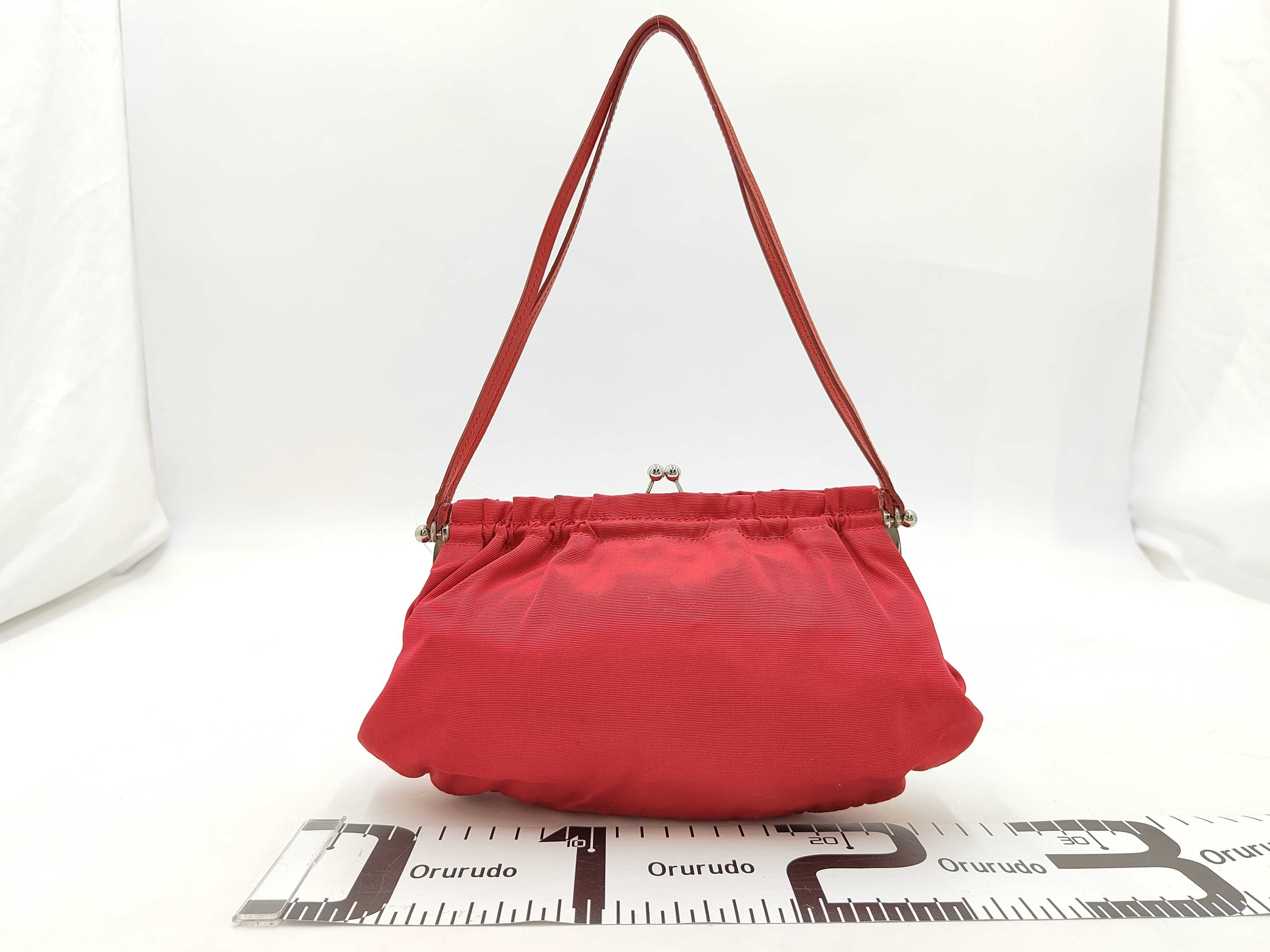 nylon coin purse red handbag — view 2