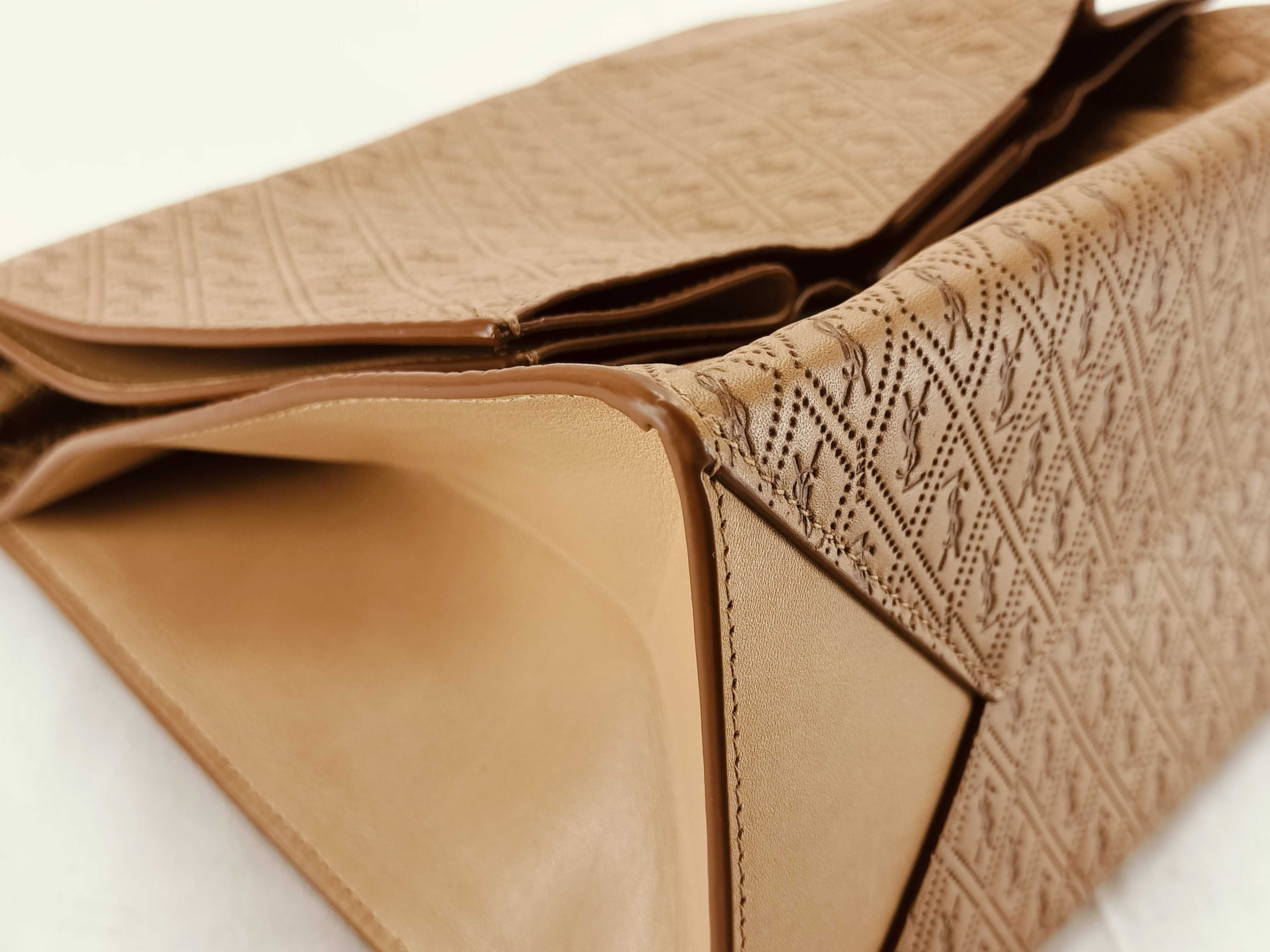 Logo Le Monogram Deli Paper Bag Leather Clutch Bag Brown 735586 Bag — view 3