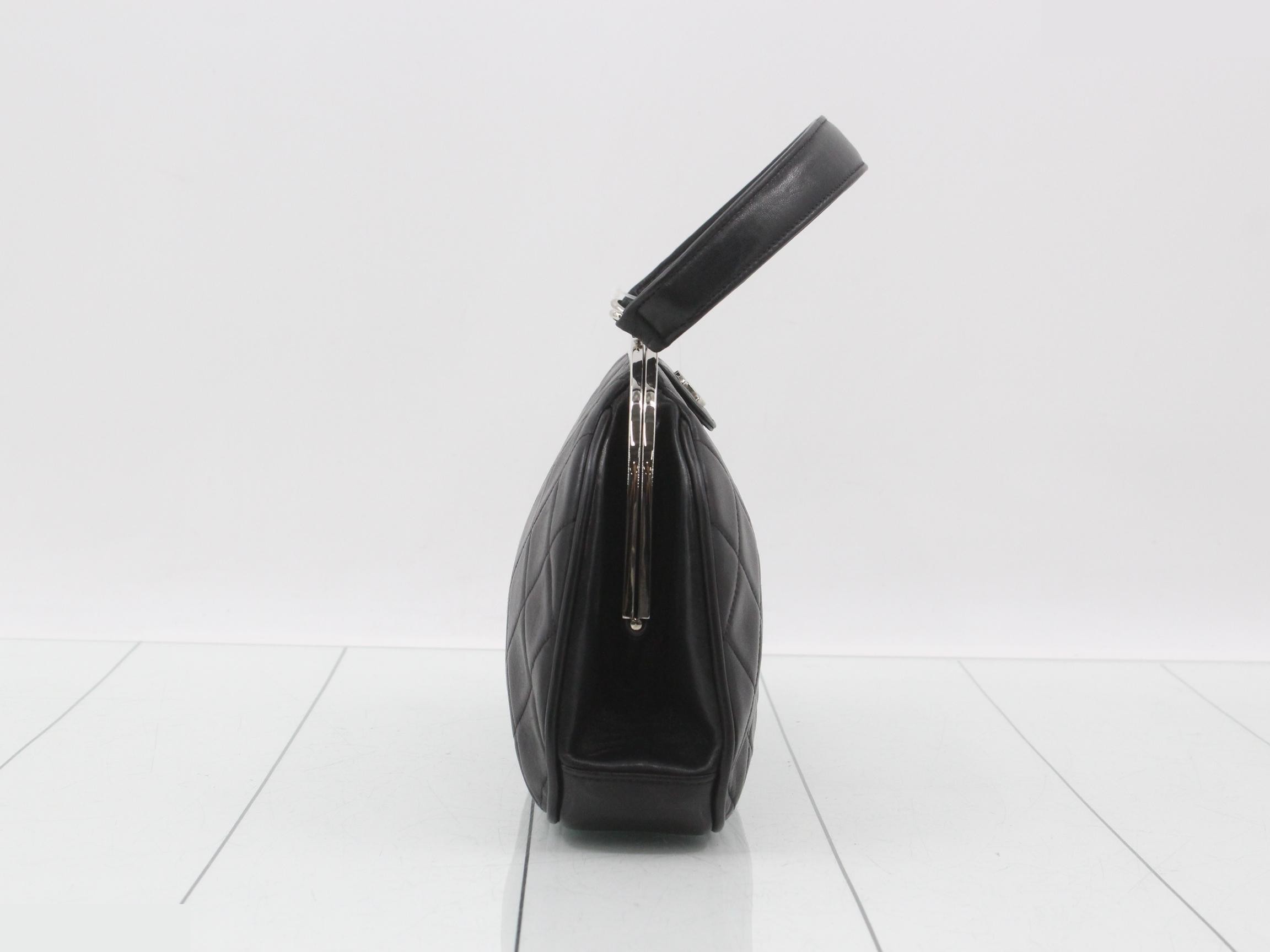 Matelassé Classic Top Handle Lambskin Black Silver Hardware 4 Series W23 — view 4