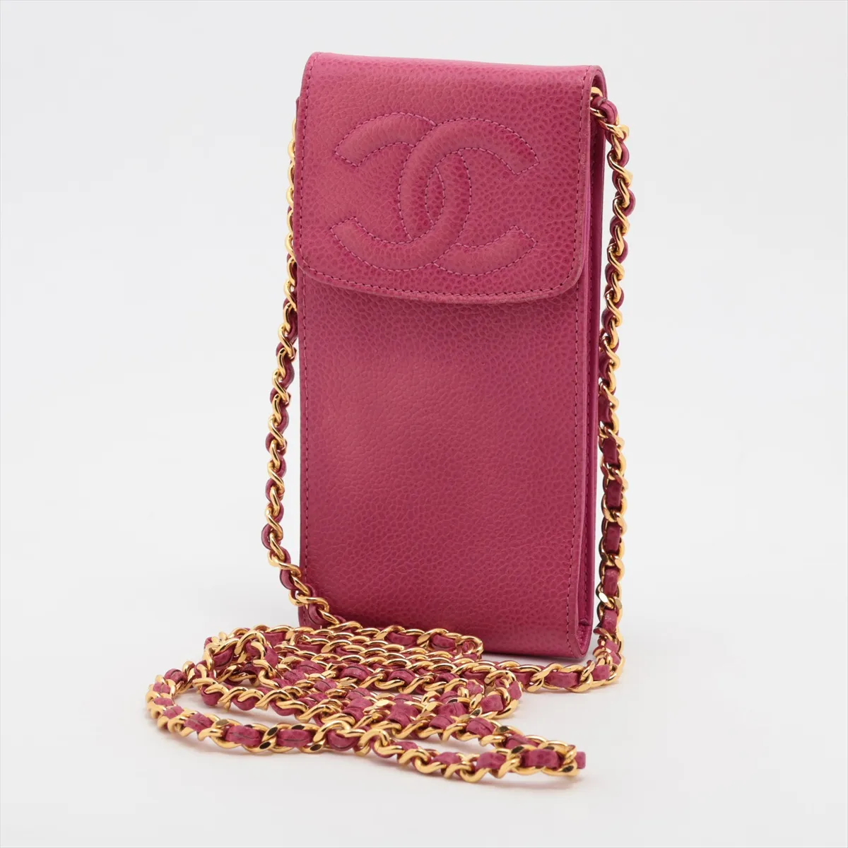 Coco Mark Caviar Skin Smartphone Case, Pink with Gold Hardware, 4130072 — view 5