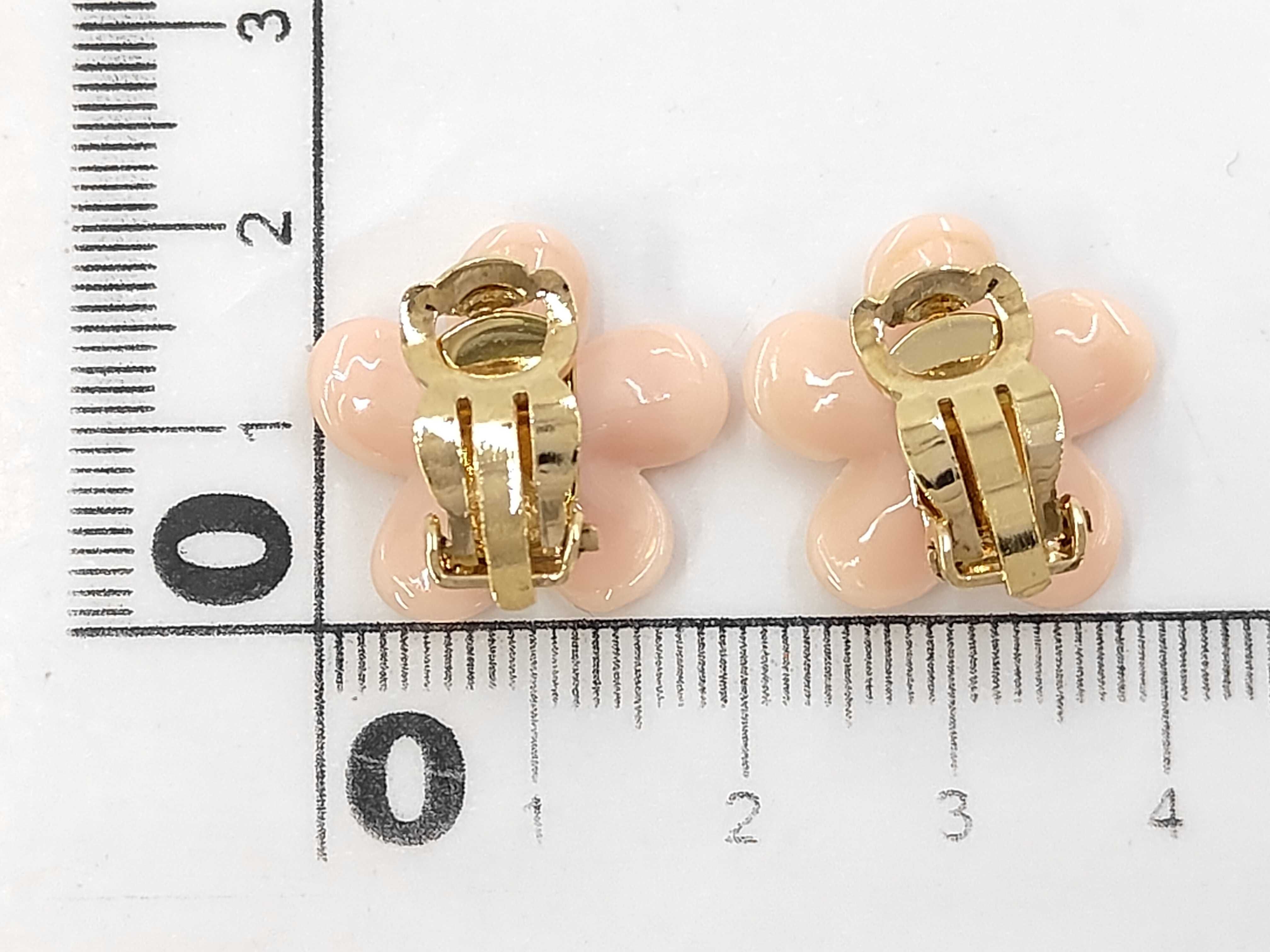Earrings, Camellia and Coco Mark, Pink x Gold, 05P Earrings — view 3