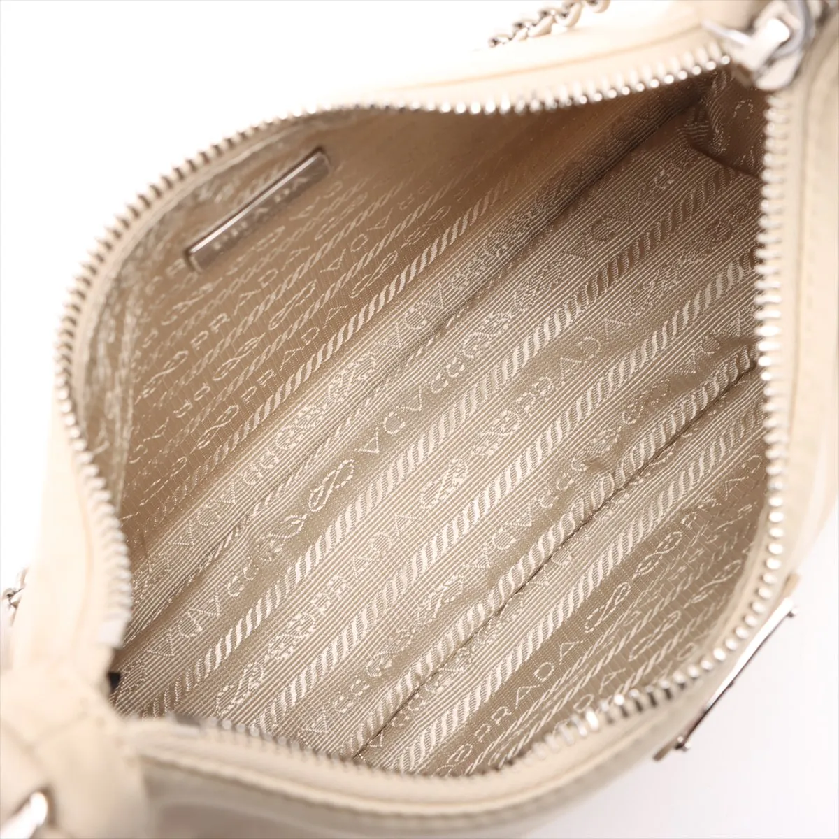 Tessuto Nylon Shoulder Bag, Beige — view 8
