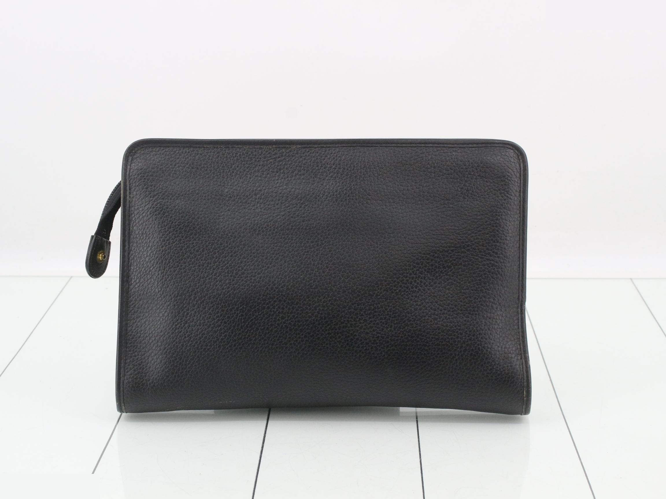 Leather clutch bag, black — view 2