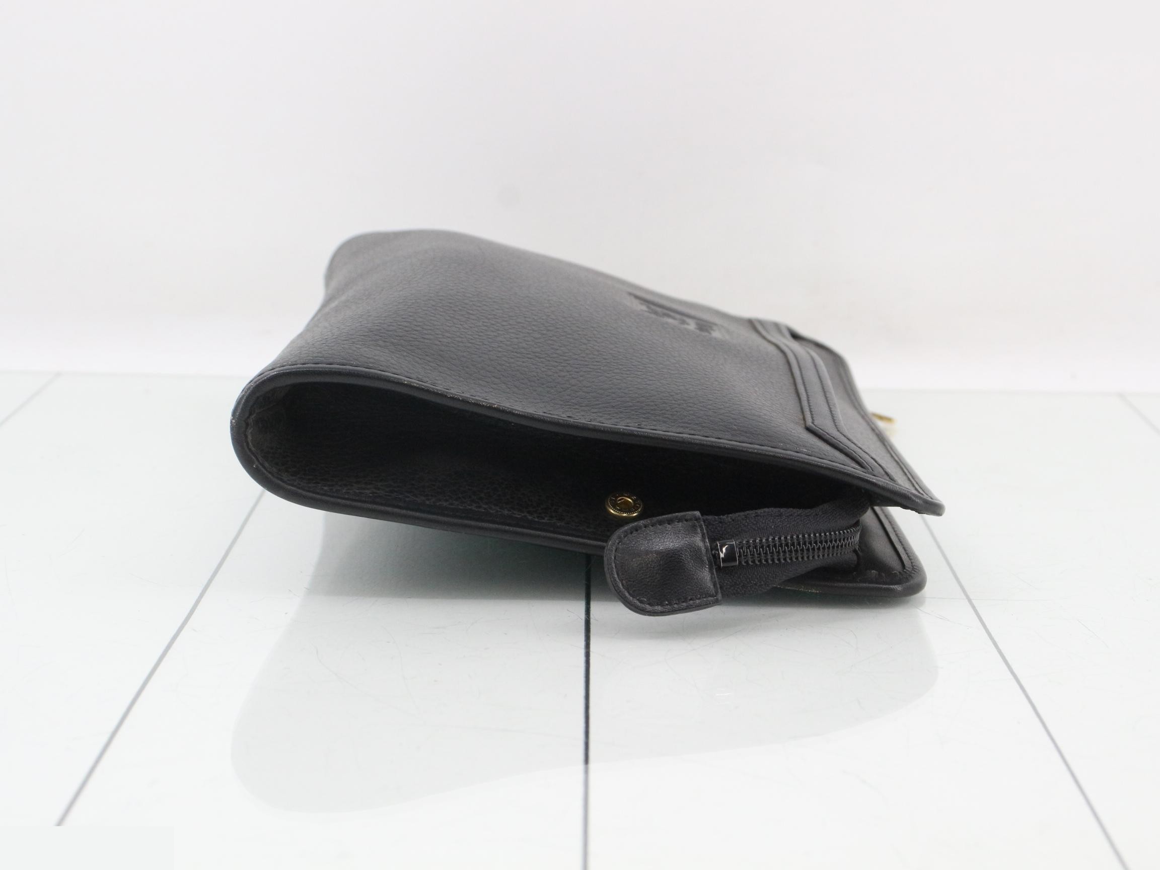 Leather clutch bag, black — view 3