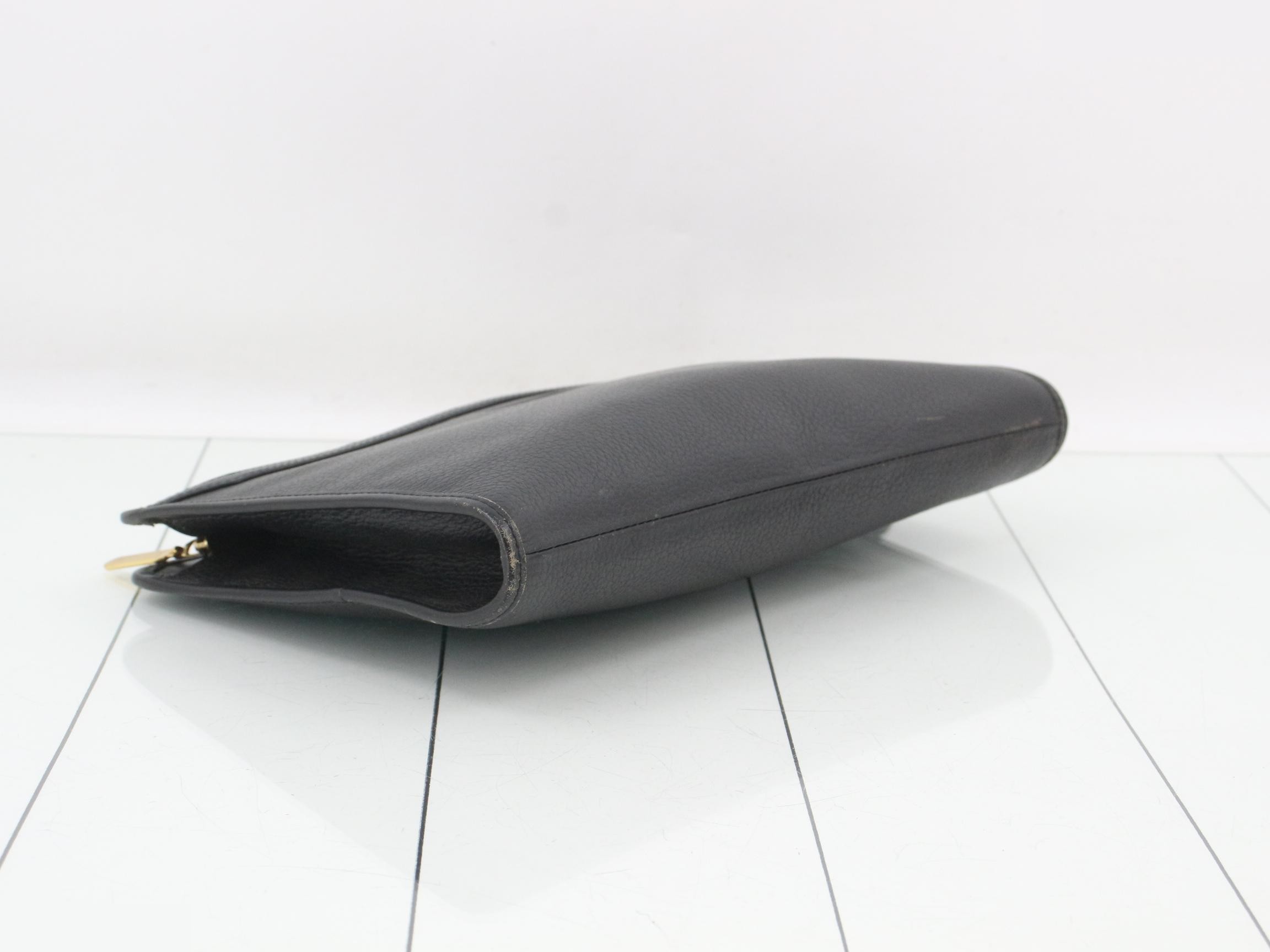 Leather clutch bag, black — view 5