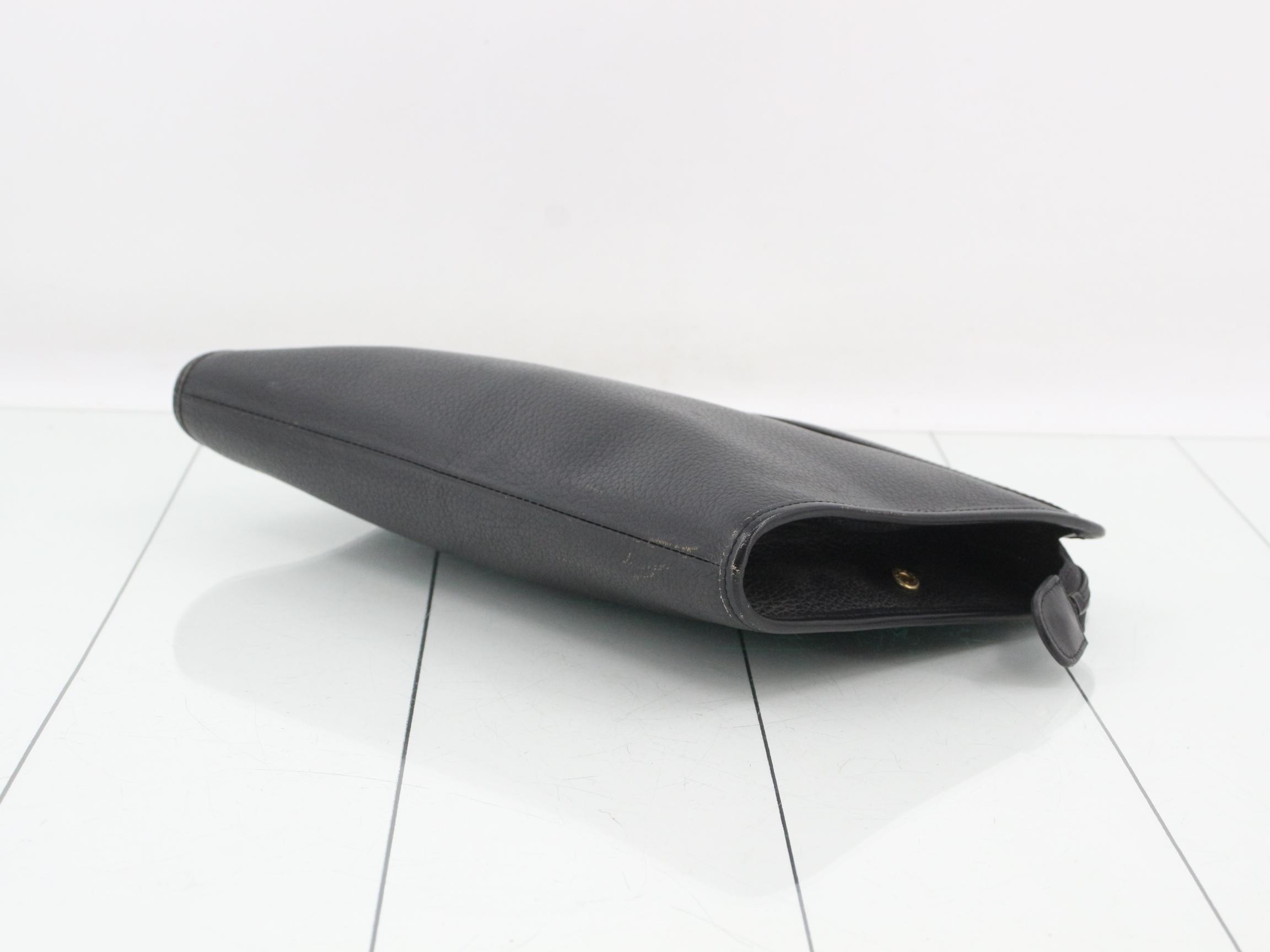 Leather clutch bag, black — view 6
