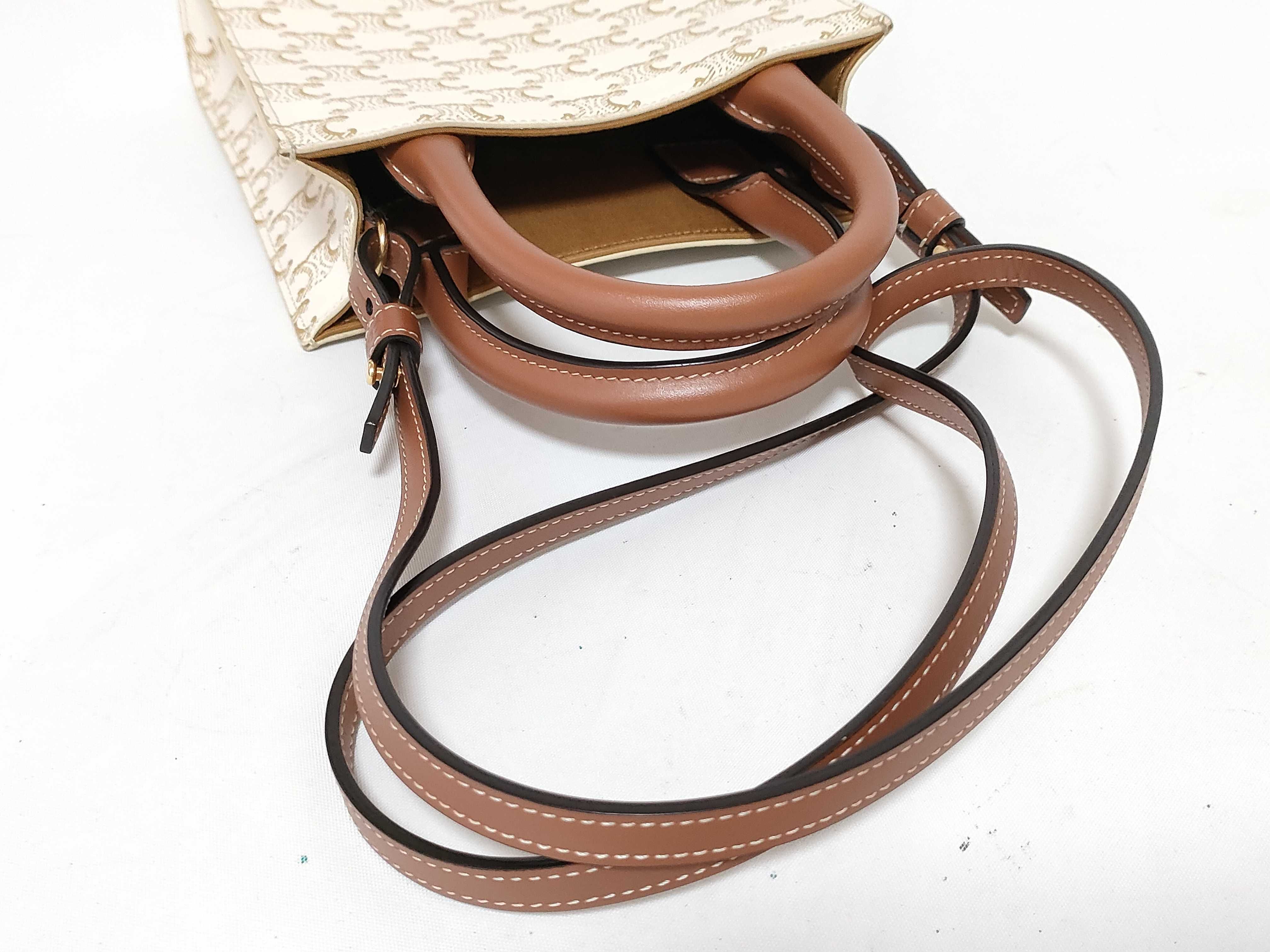 Triomphe Mini Vertical Hippo 2way Tote Bag Shoulder Handbag — view 3