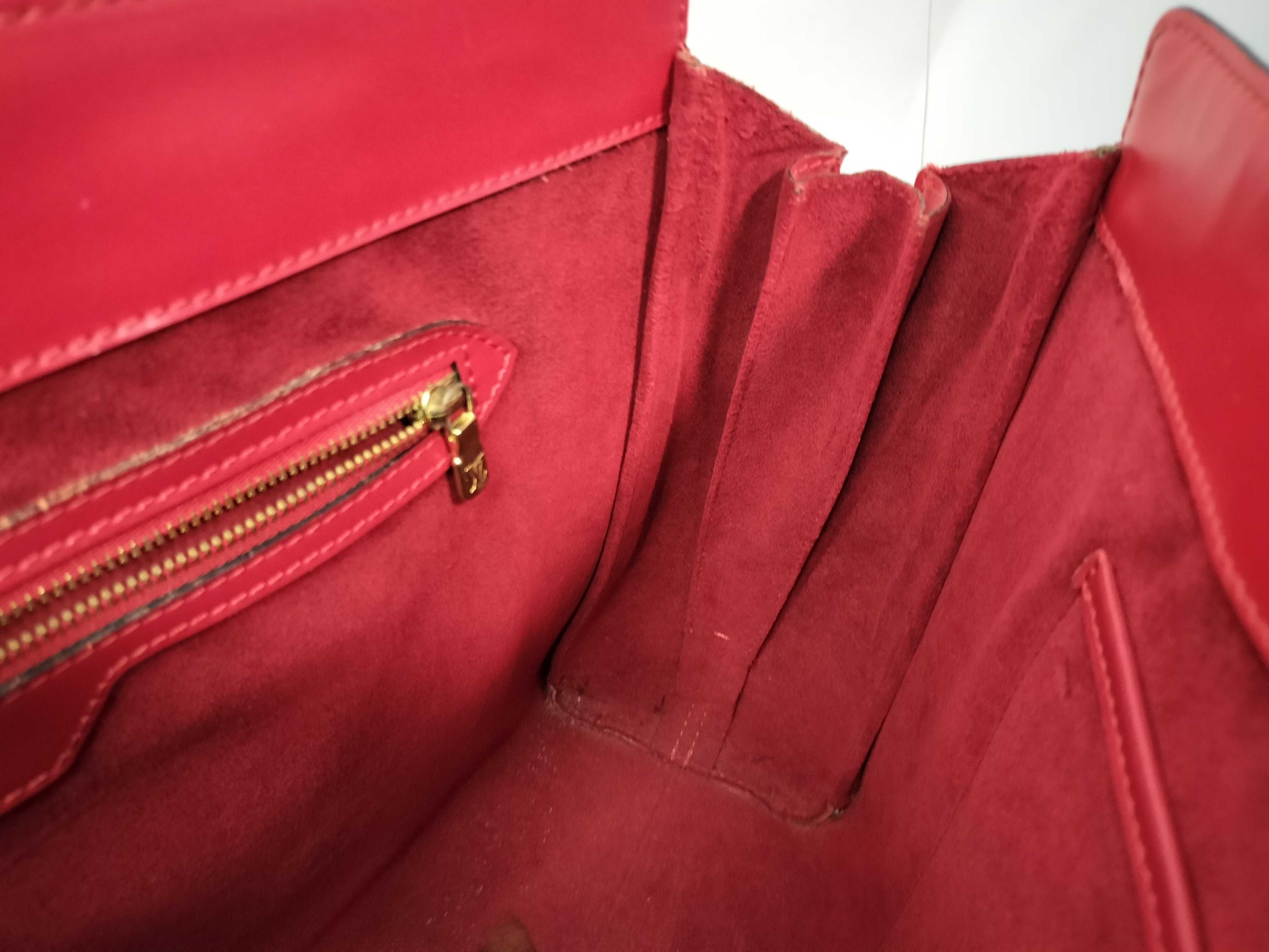 Epi LV Red Epi Deplex Bucket Pouch Tote Bag — view 12