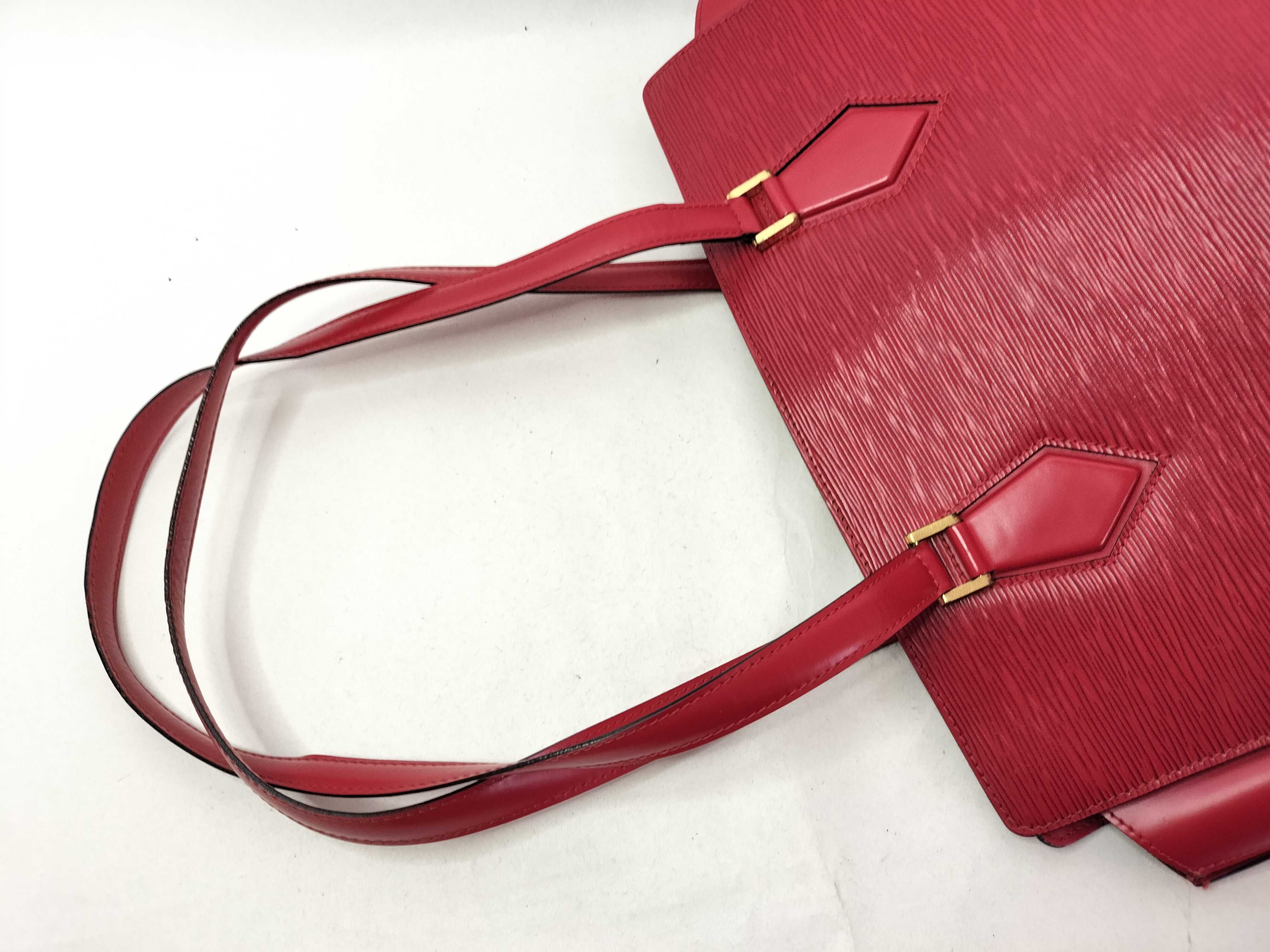 Epi LV Red Epi Deplex Bucket Pouch Tote Bag — view 4