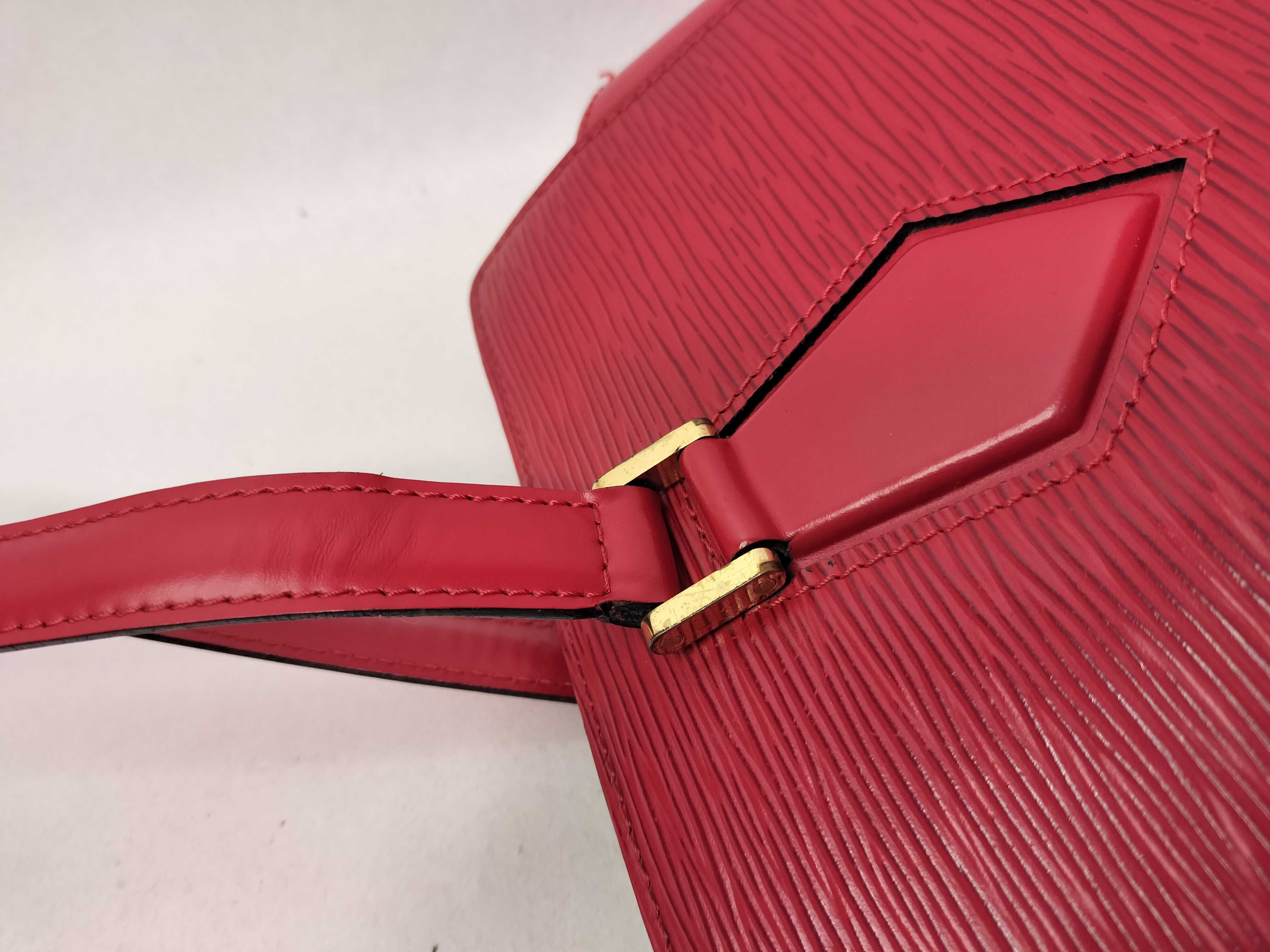Epi LV Red Epi Deplex Bucket Pouch Tote Bag — view 7