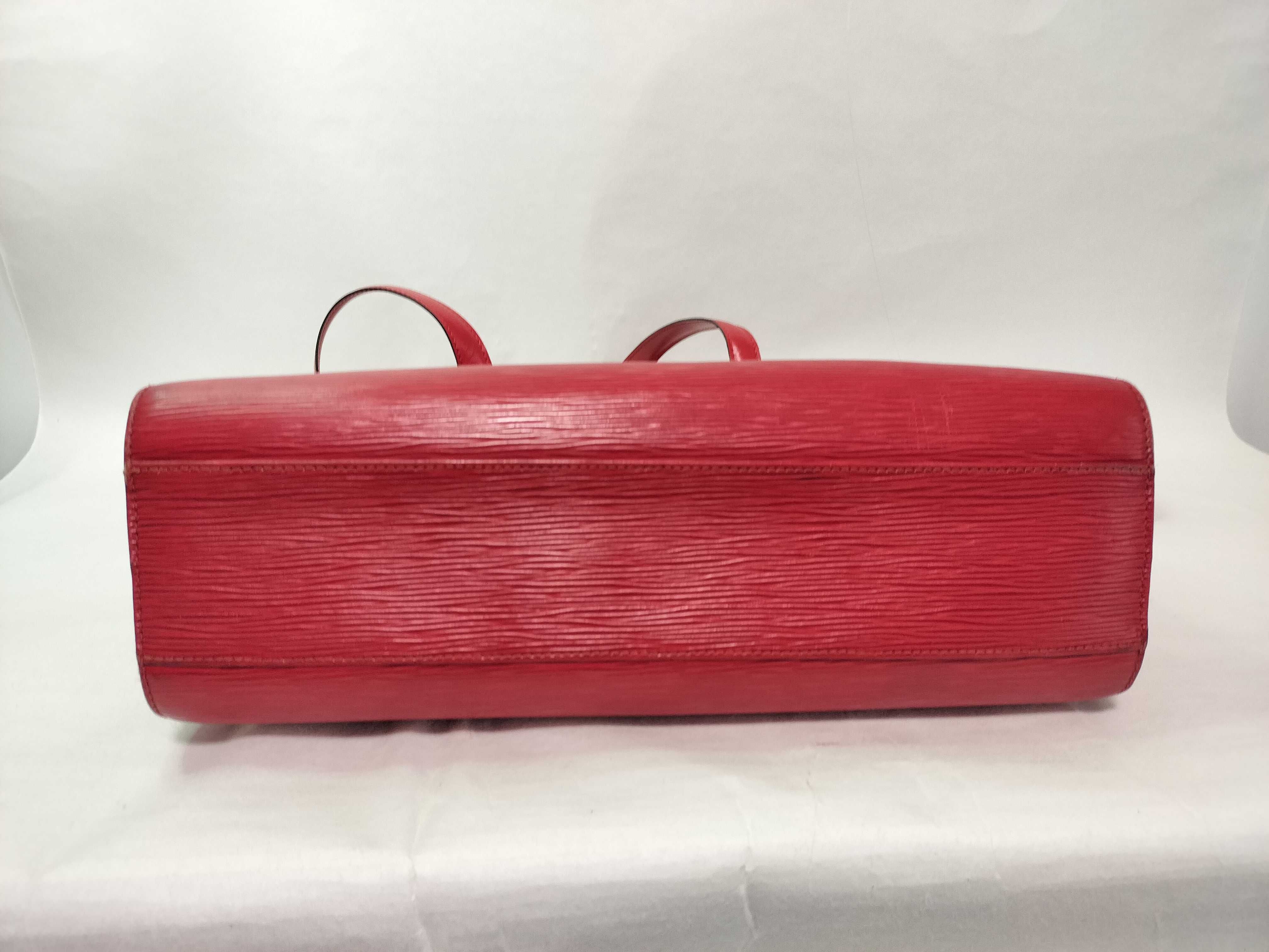 Epi LV Red Epi Deplex Bucket Pouch Tote Bag — view 8