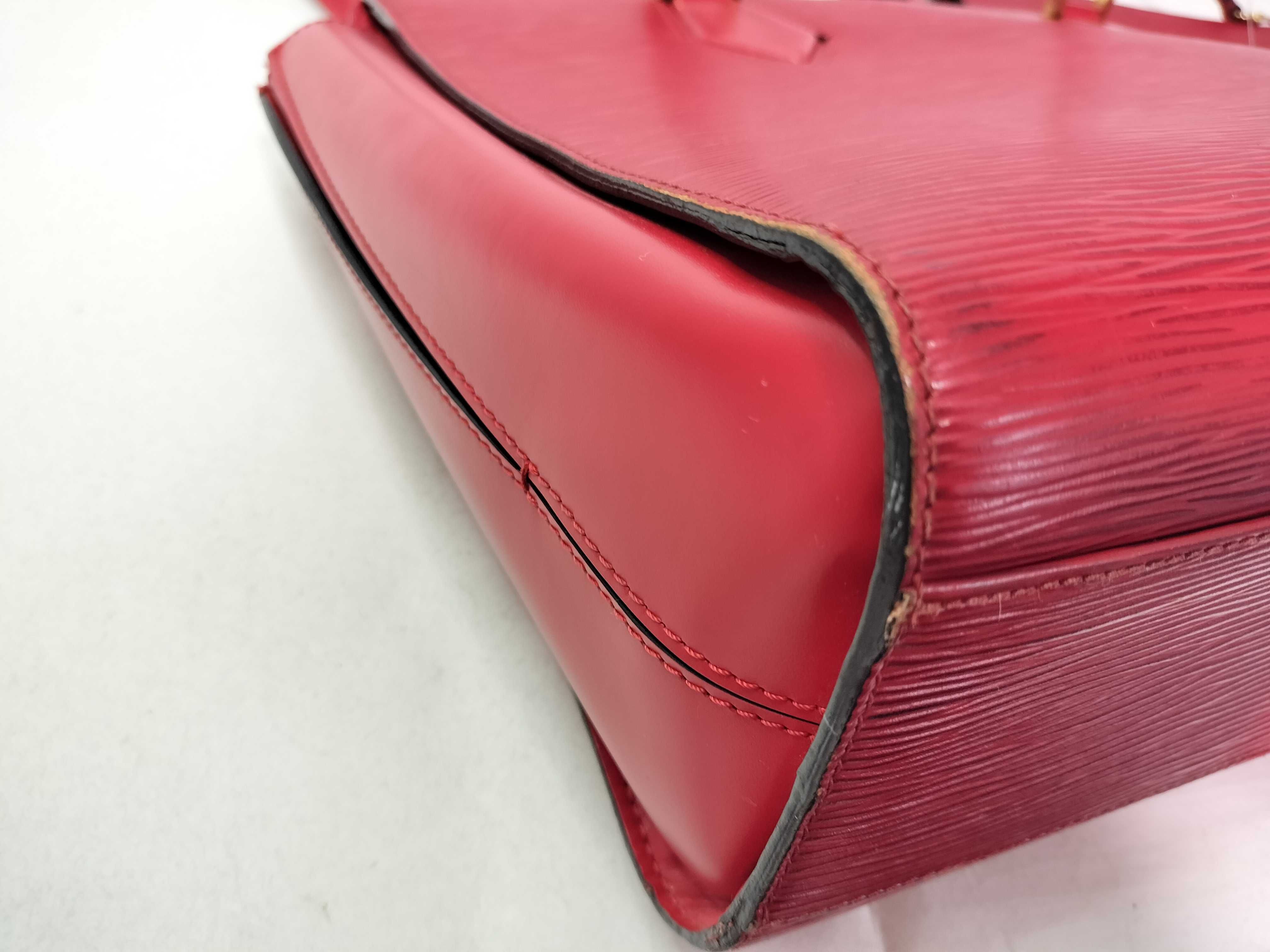 Epi LV Red Epi Deplex Bucket Pouch Tote Bag — view 9