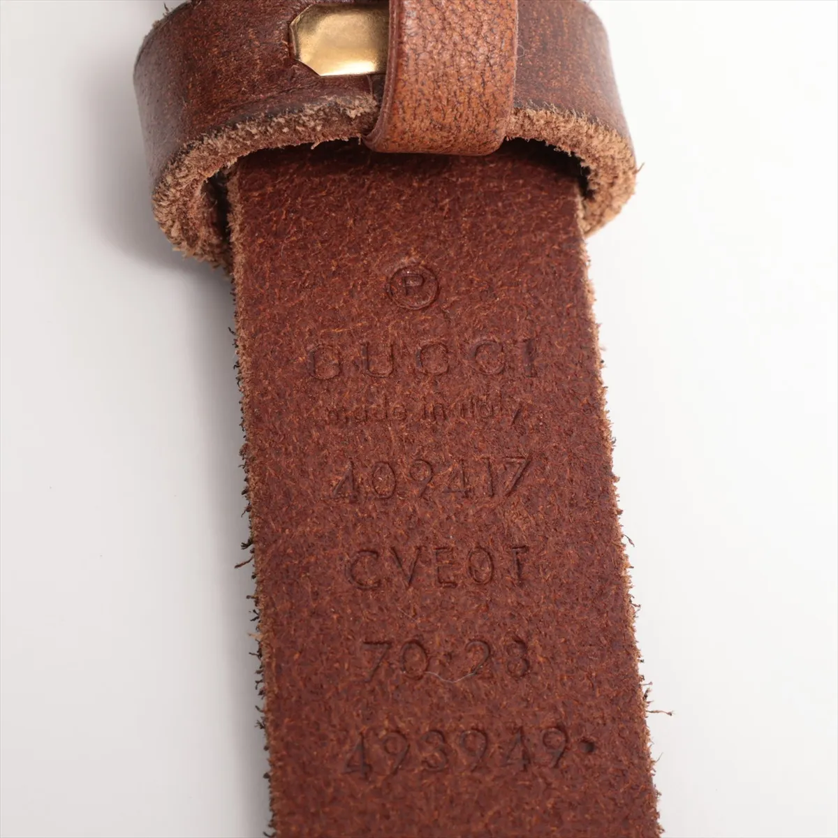 409417 GG Marmont Belt 70 GP x Leather Gold x Brown — view 5