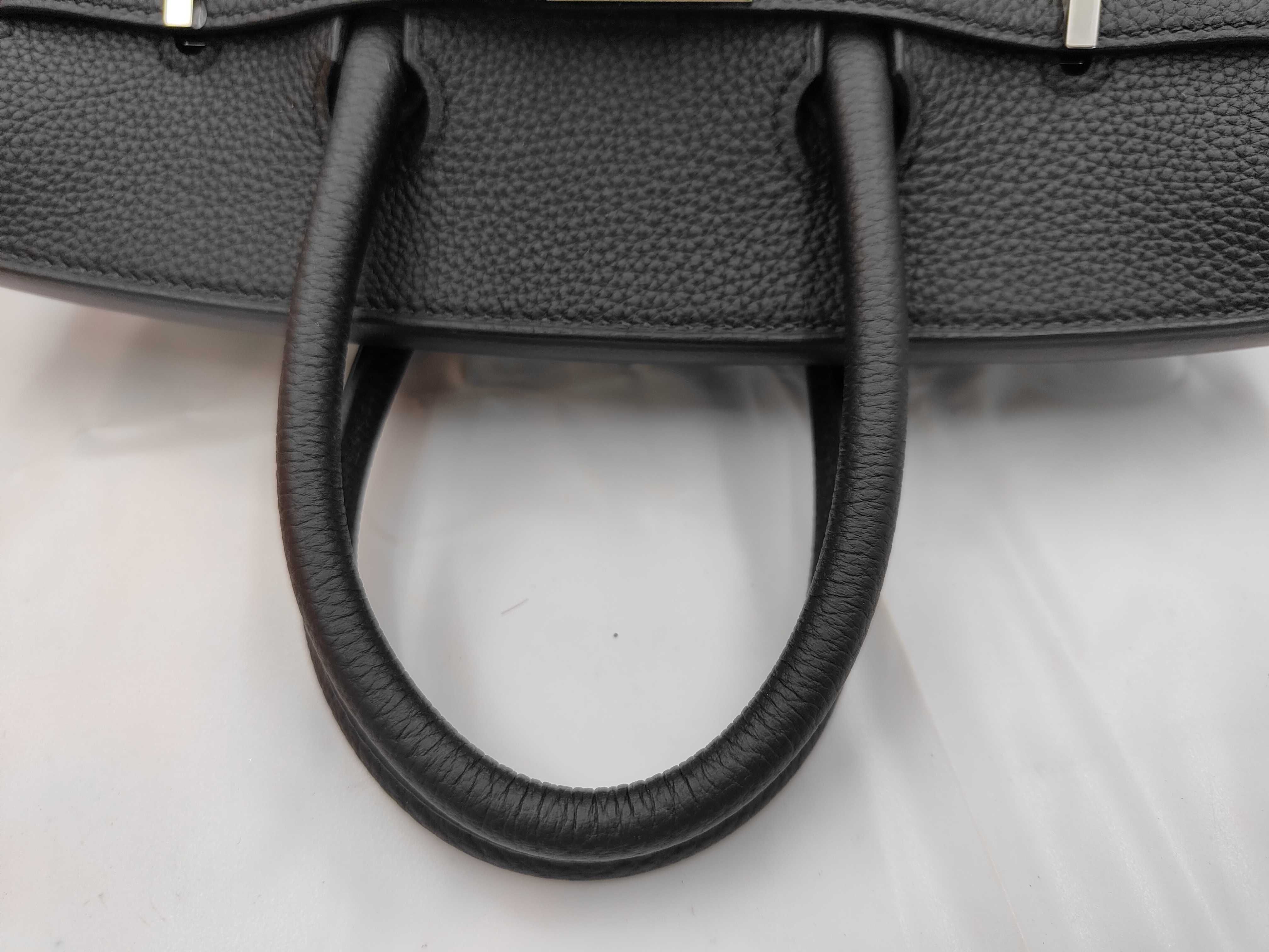 Birkin 25 Black Silver Hardware G Stamp Handbag — view 3