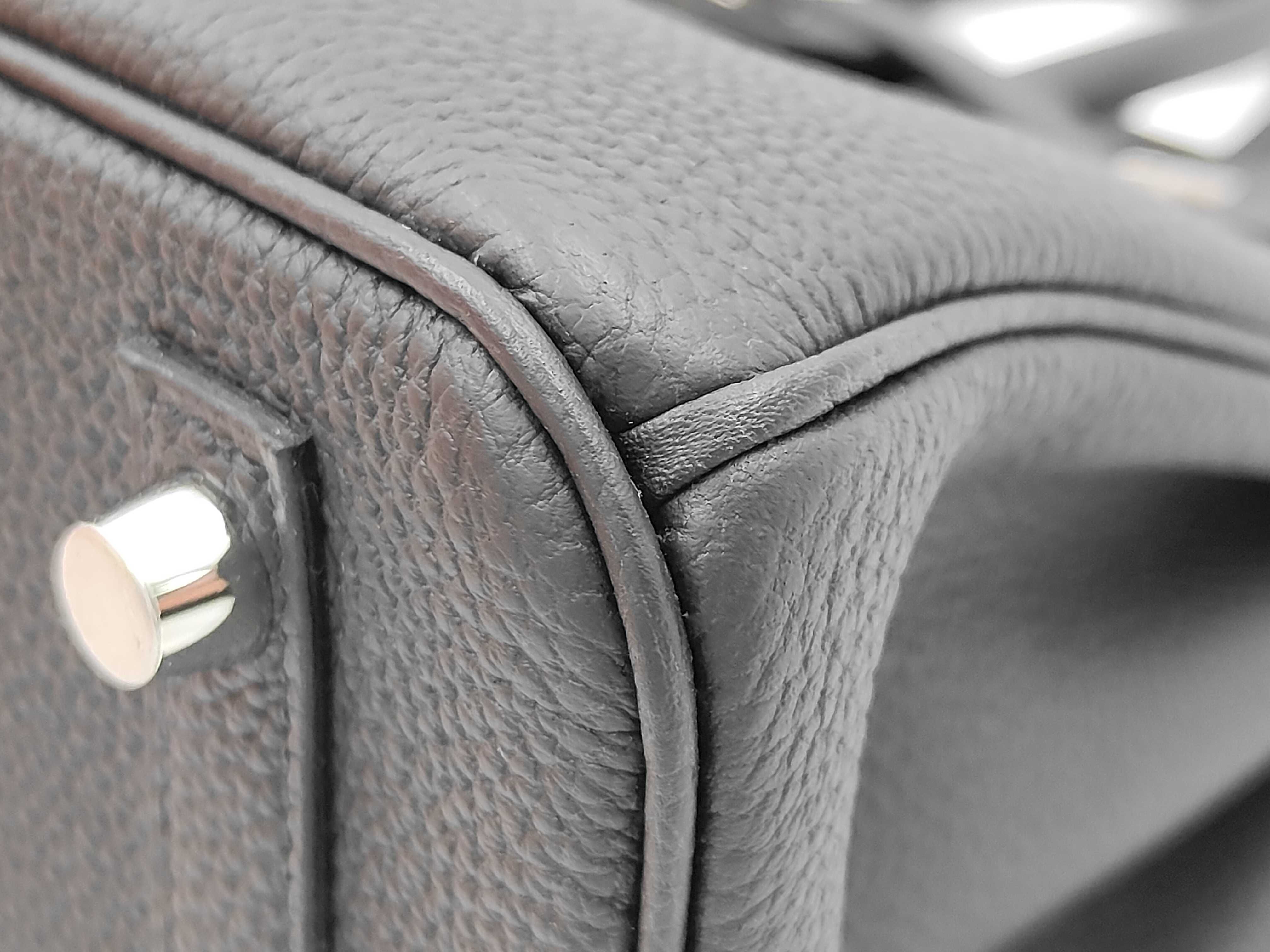 Birkin 25 Black Silver Hardware G Stamp Handbag — view 5