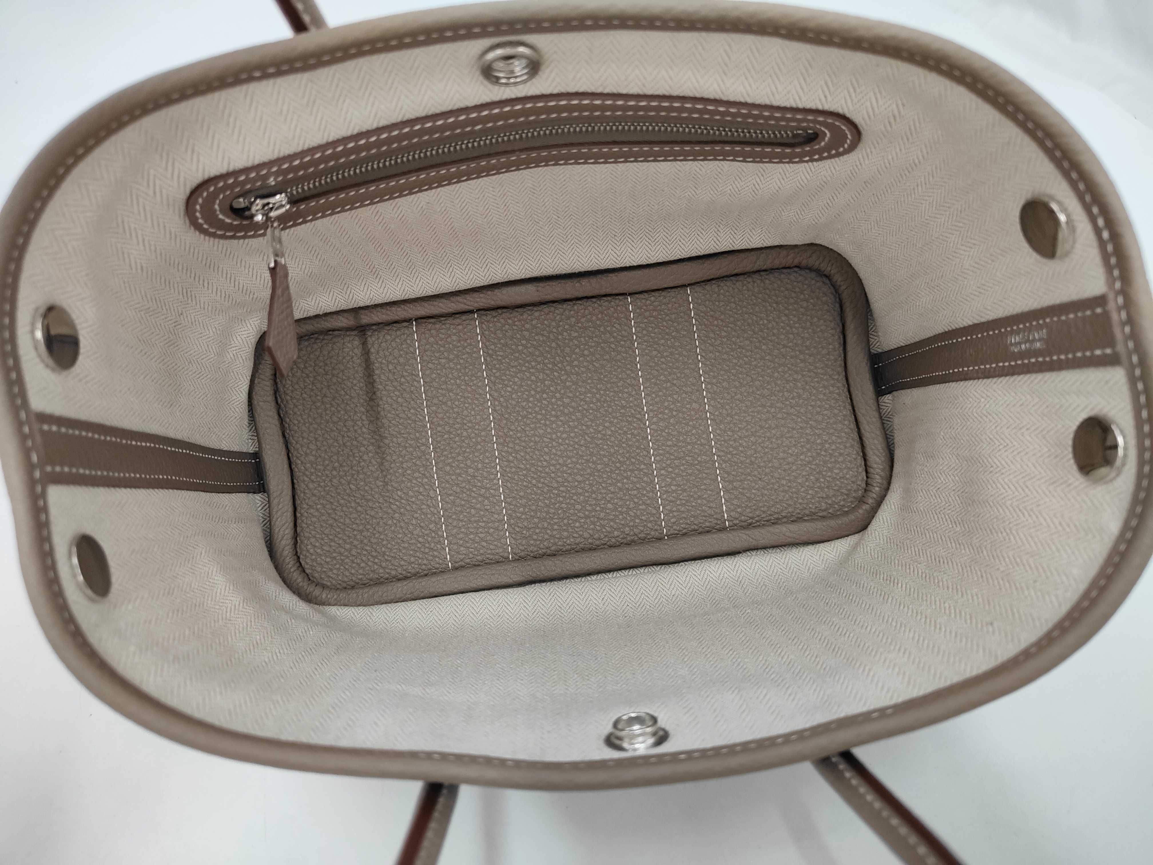 Garden Party Neo Etoupe Togo Silver Hardware K Stamp Handbag — view 8