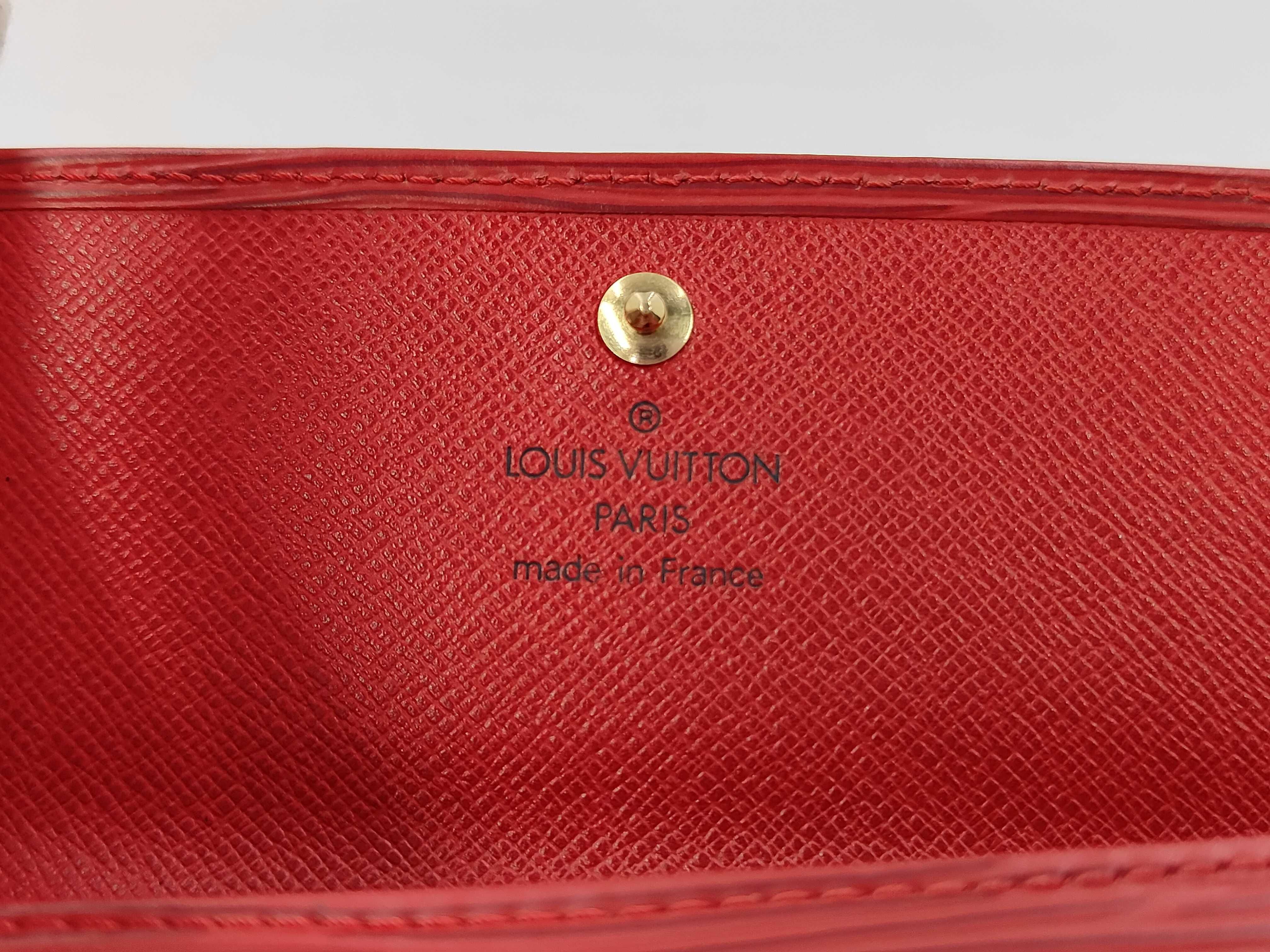 Epi Leather Pochette Portemonnaie Credit Card Wallet, Castilian Red, SR0090 — view 11