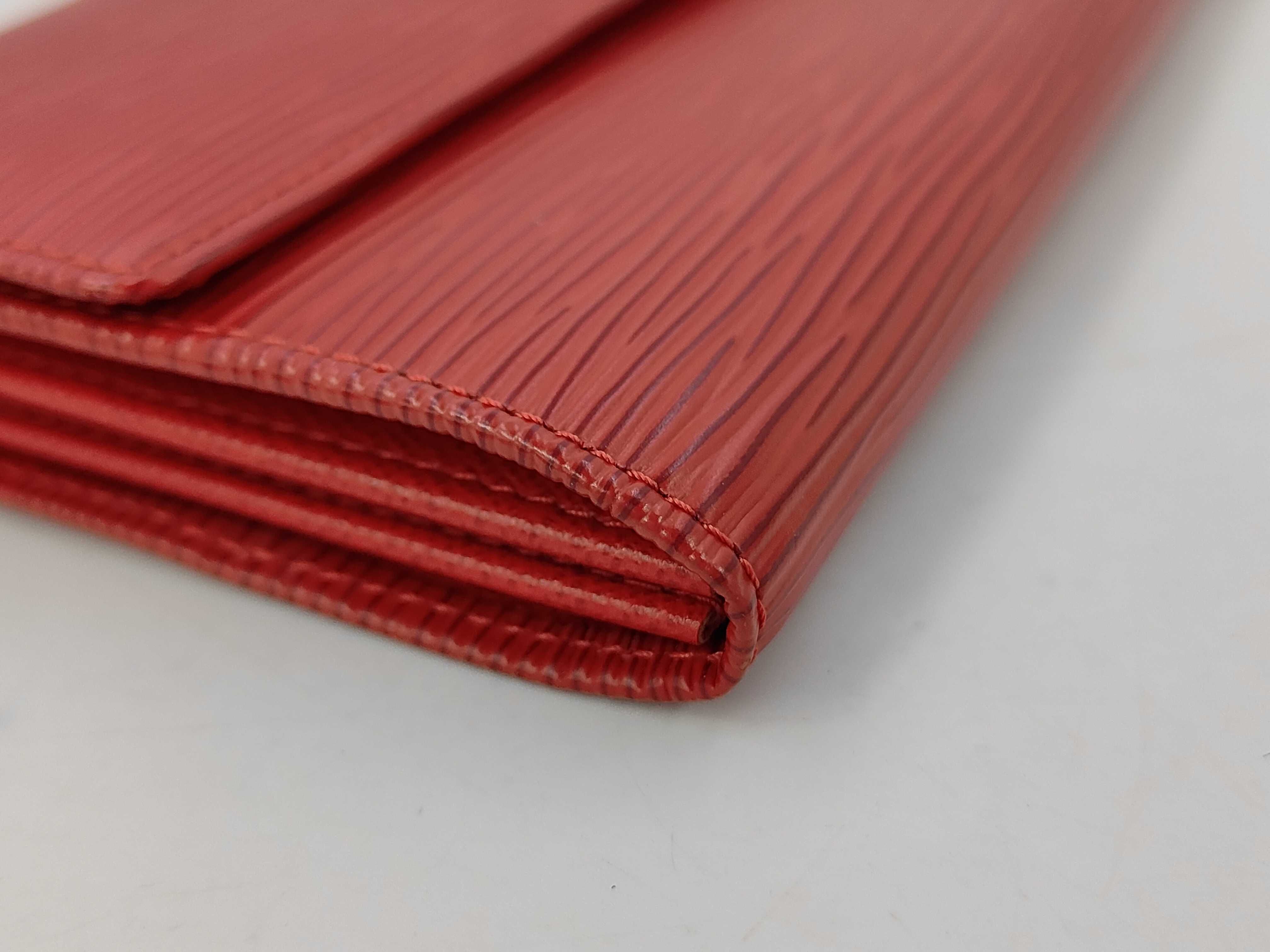 Epi Leather Pochette Portemonnaie Credit Card Wallet, Castilian Red, SR0090 — view 6
