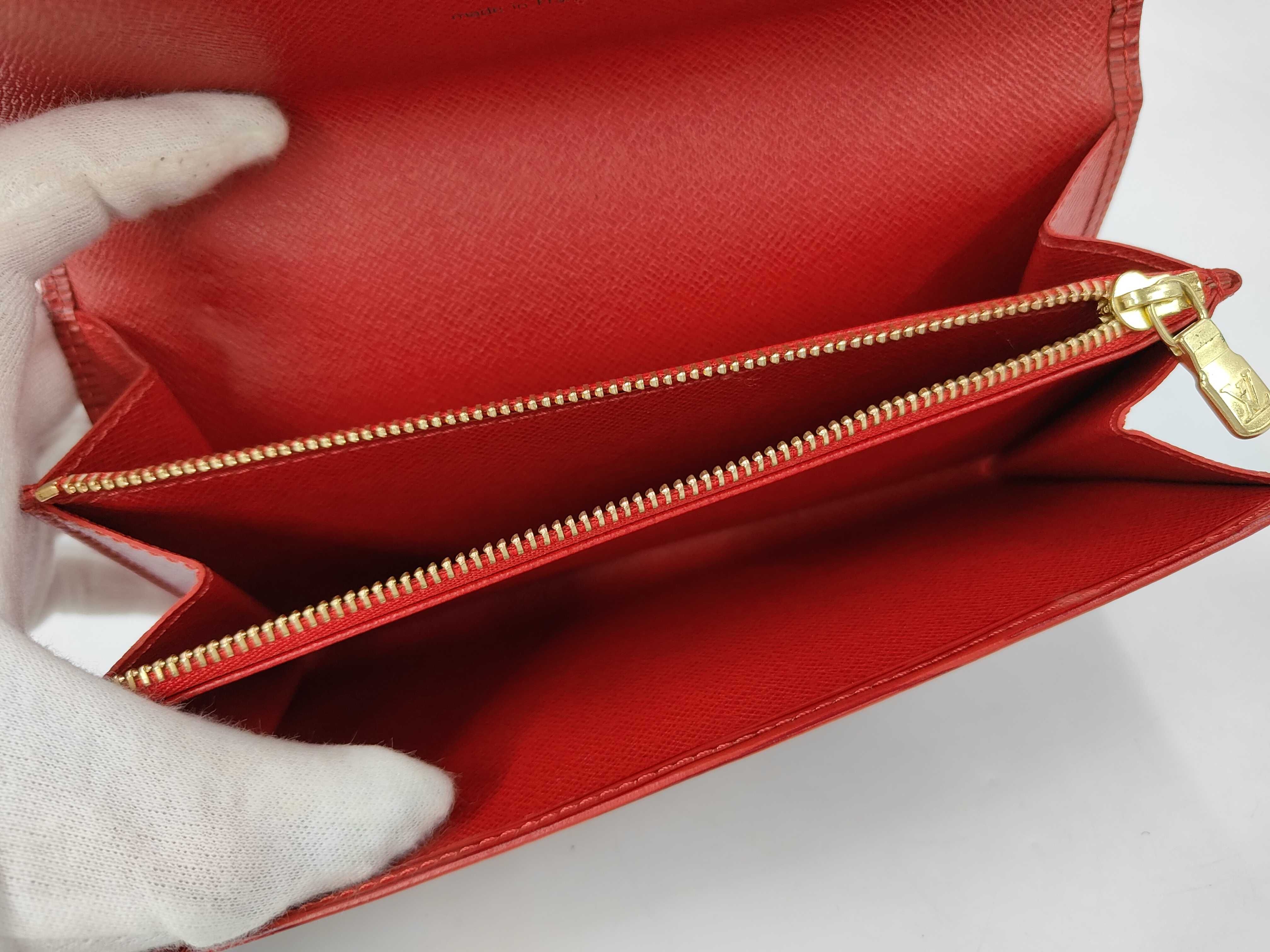 Epi Leather Pochette Portemonnaie Credit Card Wallet, Castilian Red, SR0090 — view 8