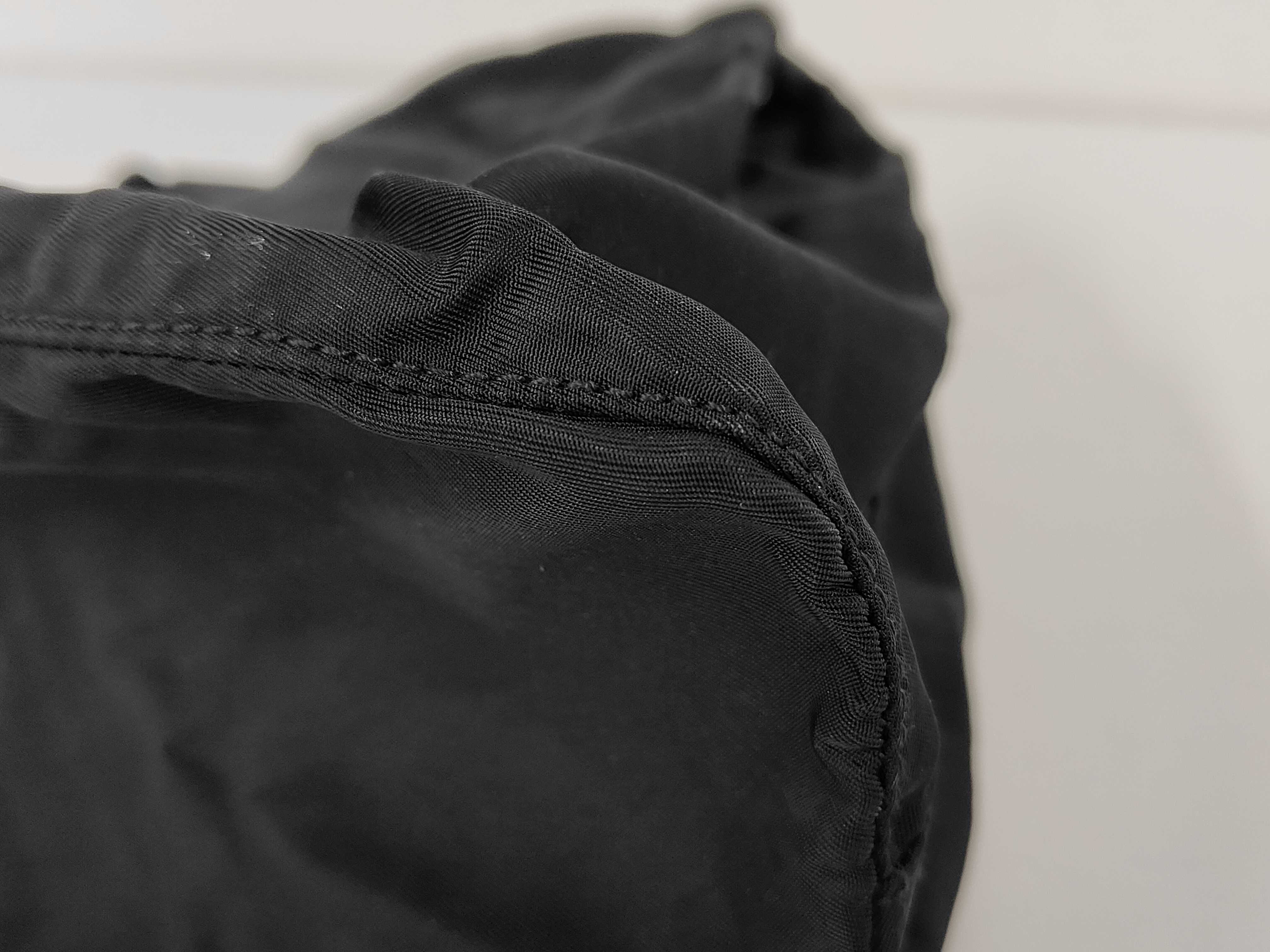 Nylon Triangle Logo Drawstring Pouch, Black — view 3
